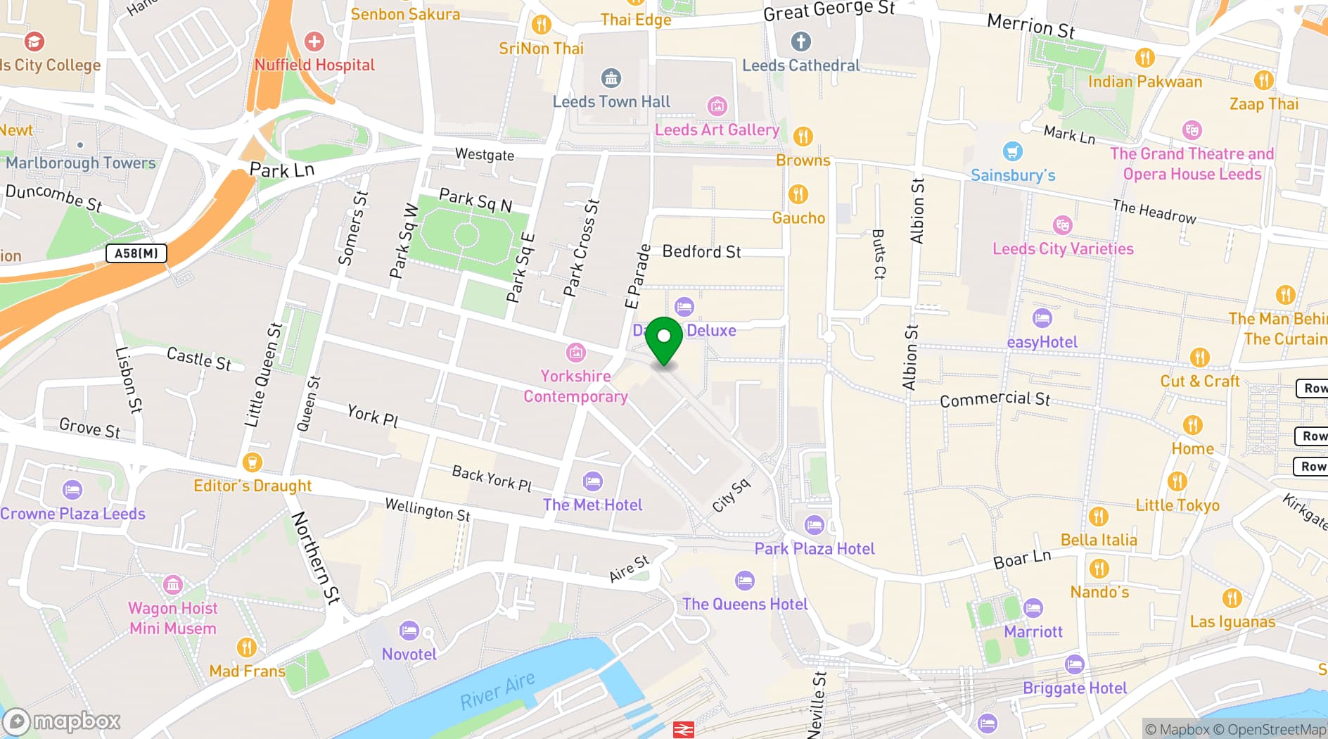 Map showing  Aspire Leeds
