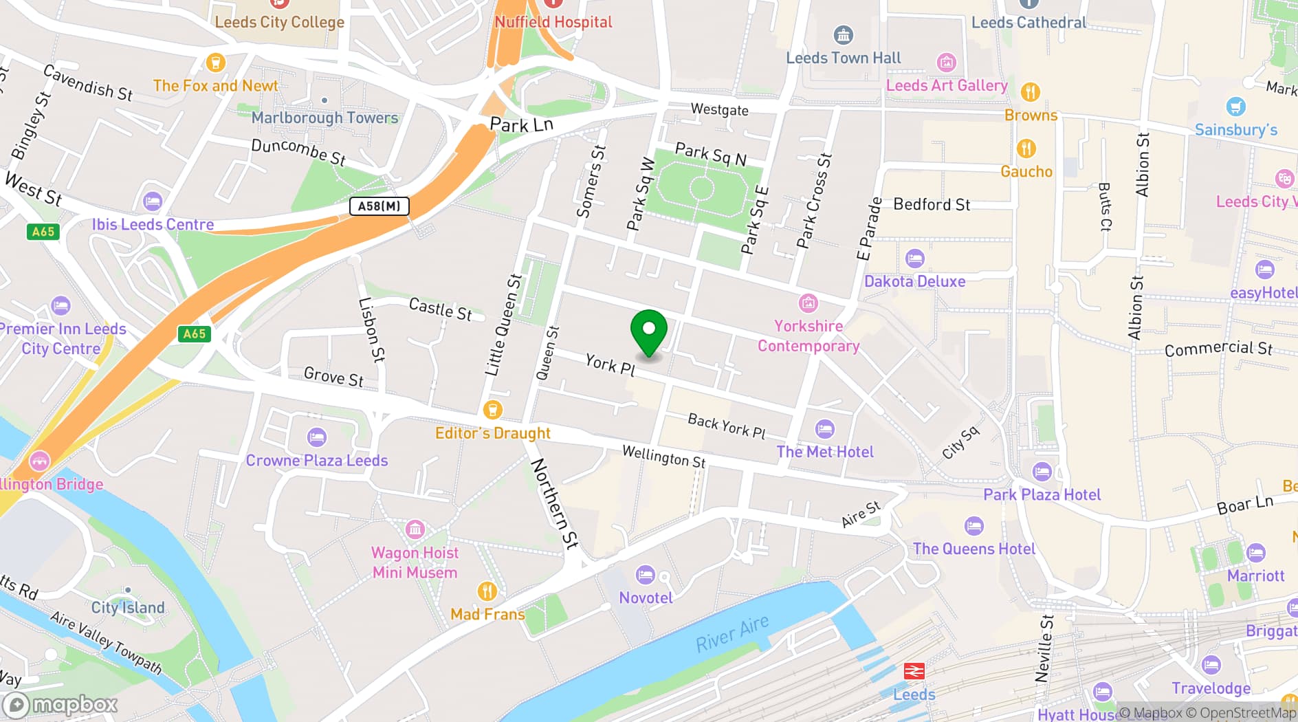 Map showing The Chambers Leeds