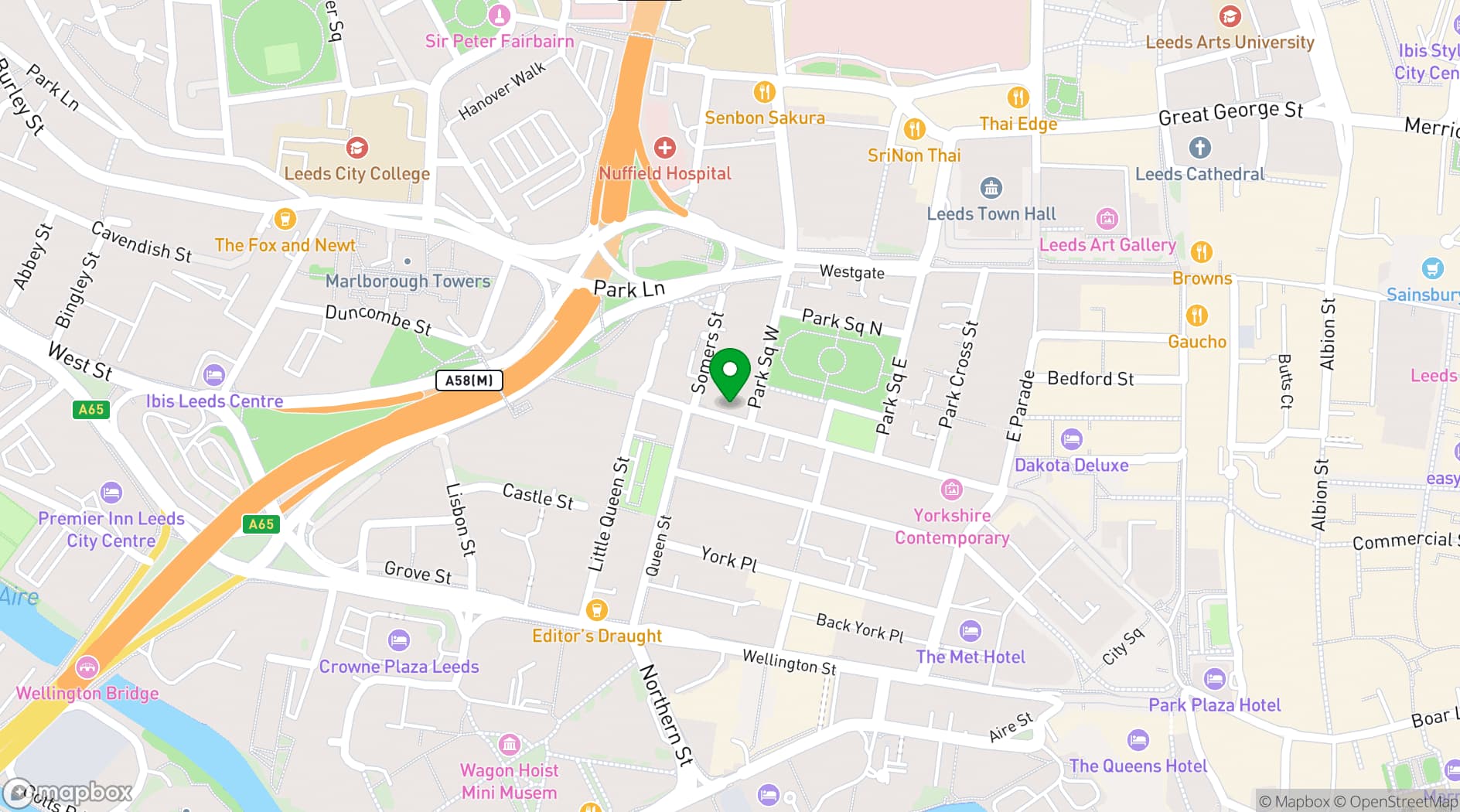 Map showing La Bottega Milanese