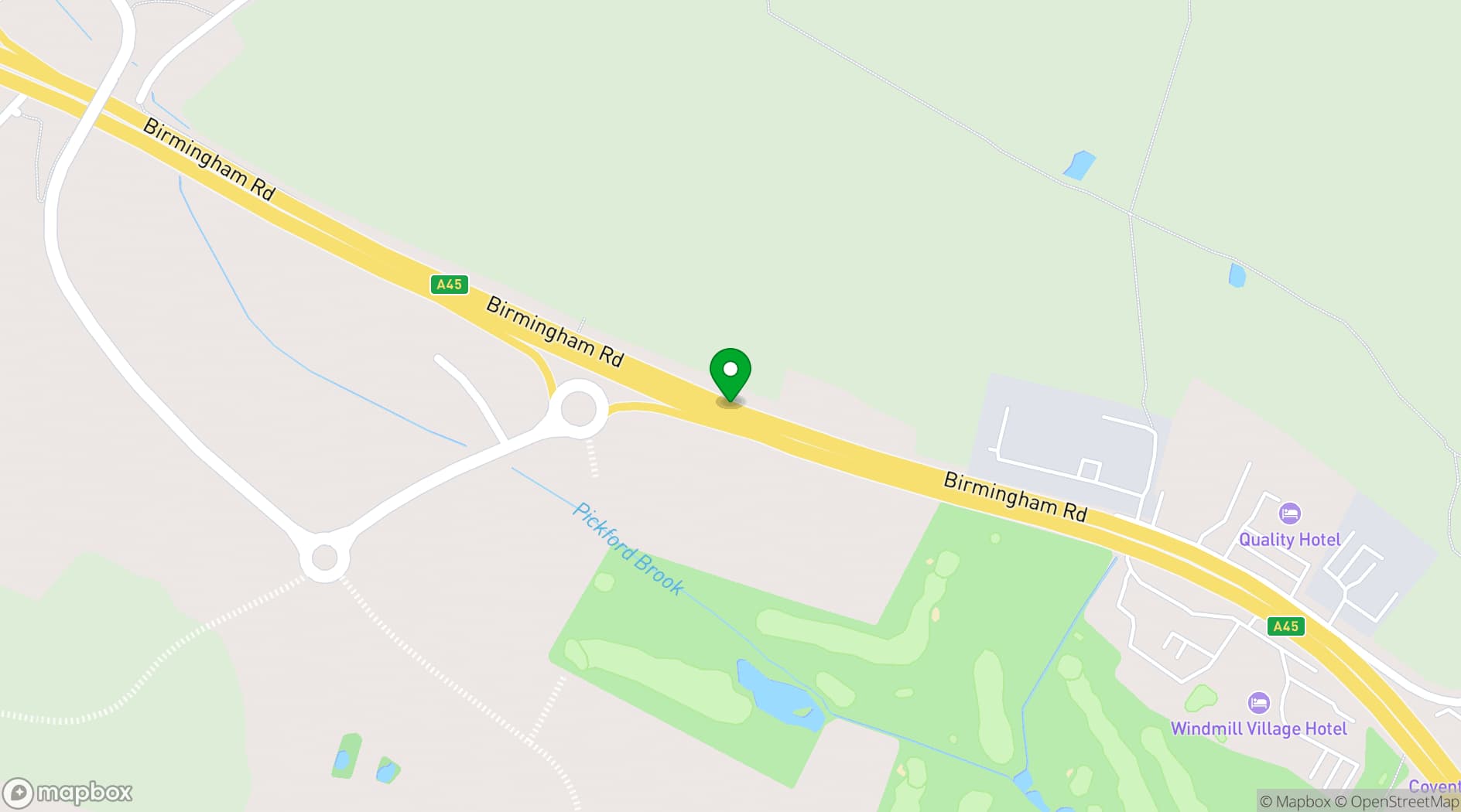 Map showing Quality Hotel Coventry