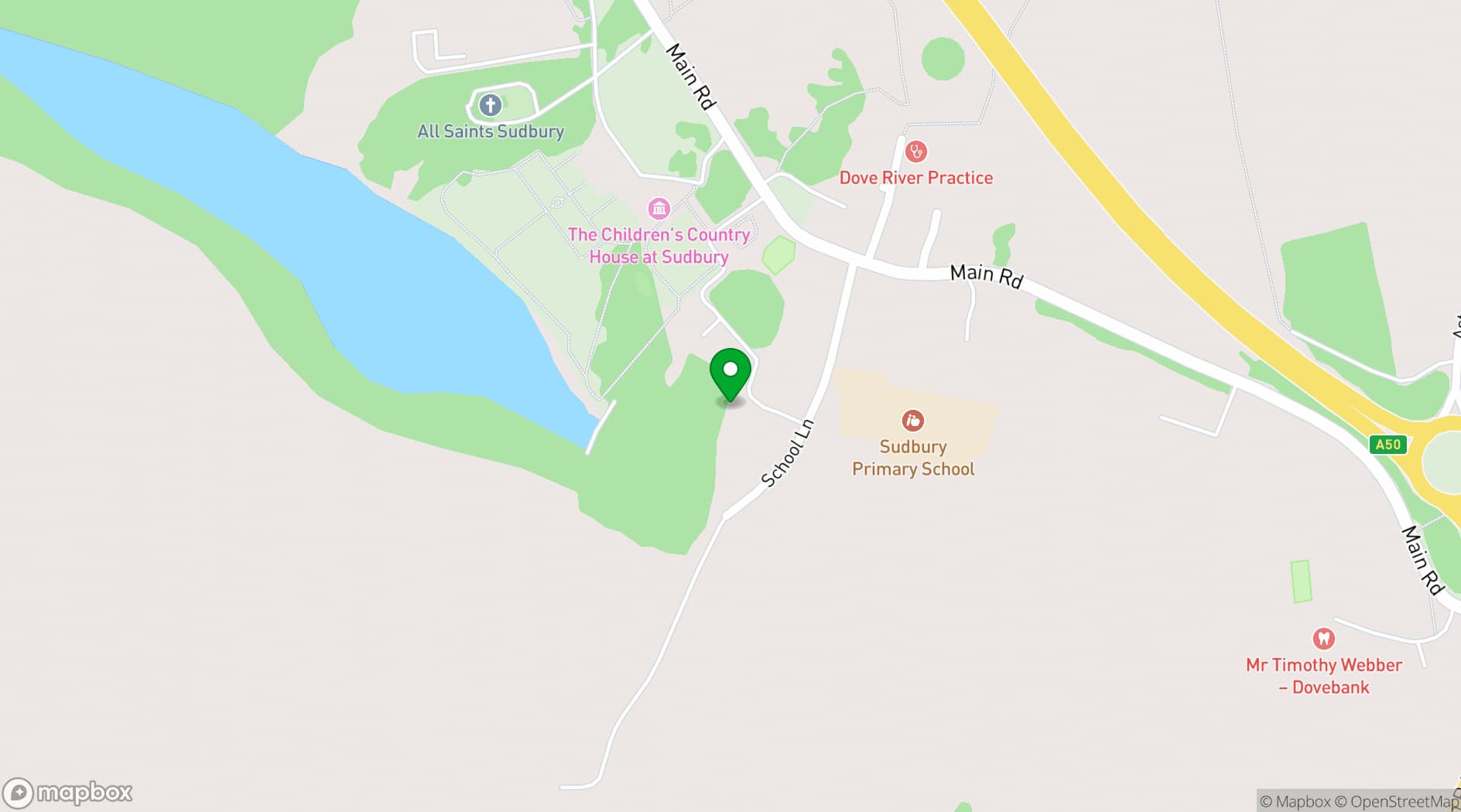 Map showing The Gasworks Sudbury