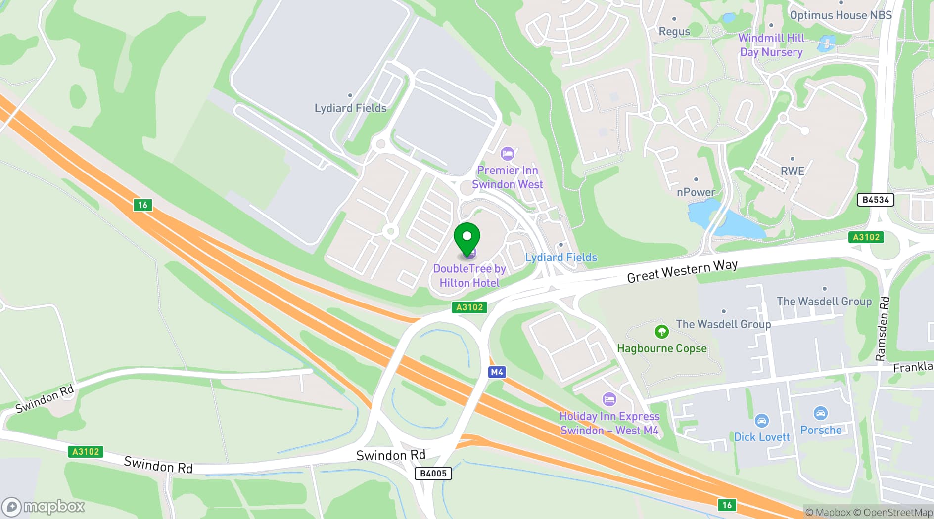 Map showing Lydiard Suite