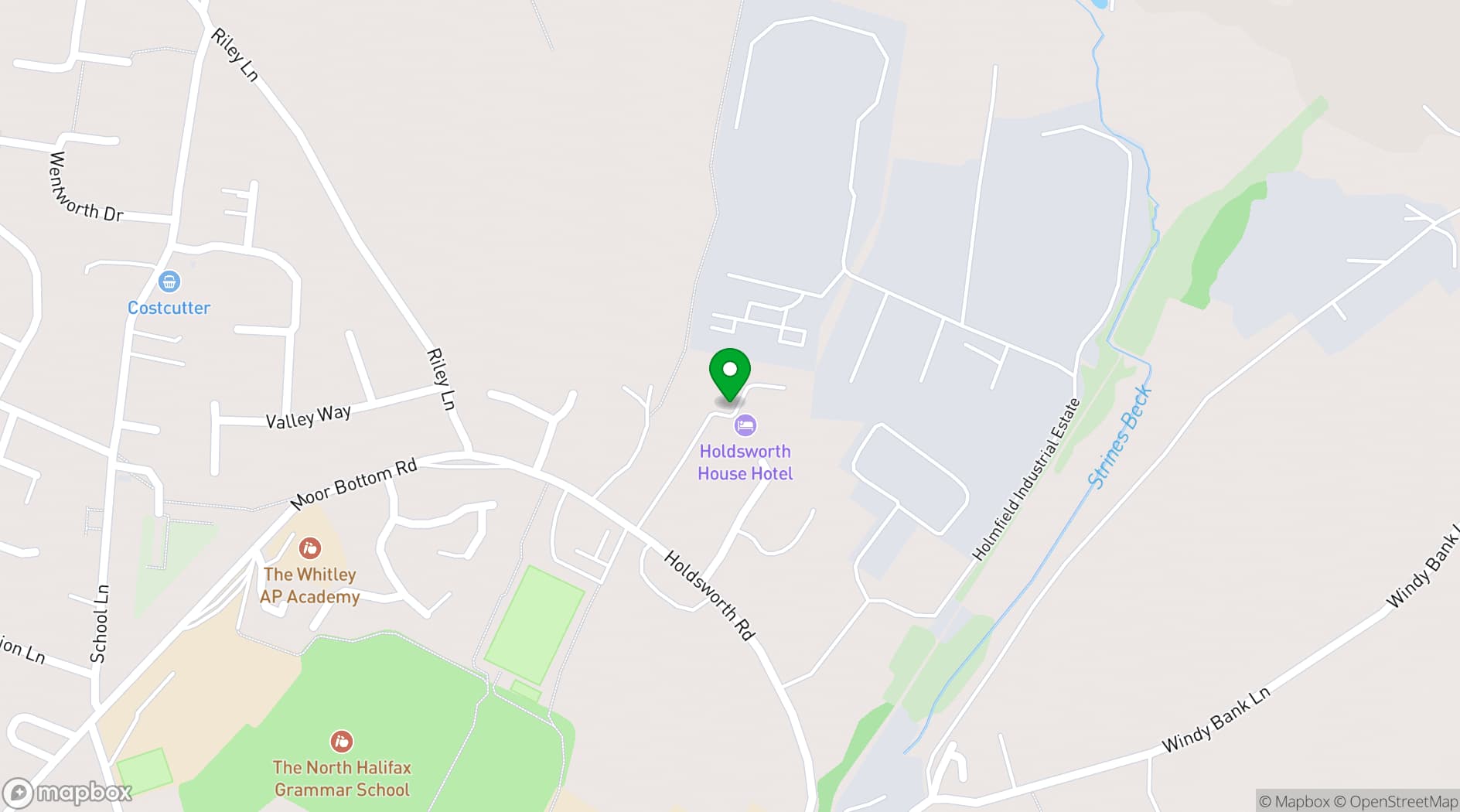 Map showing Holdsworth House