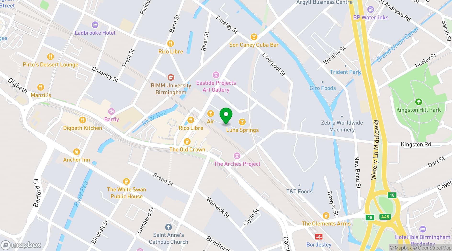 Map showing The Night Owl