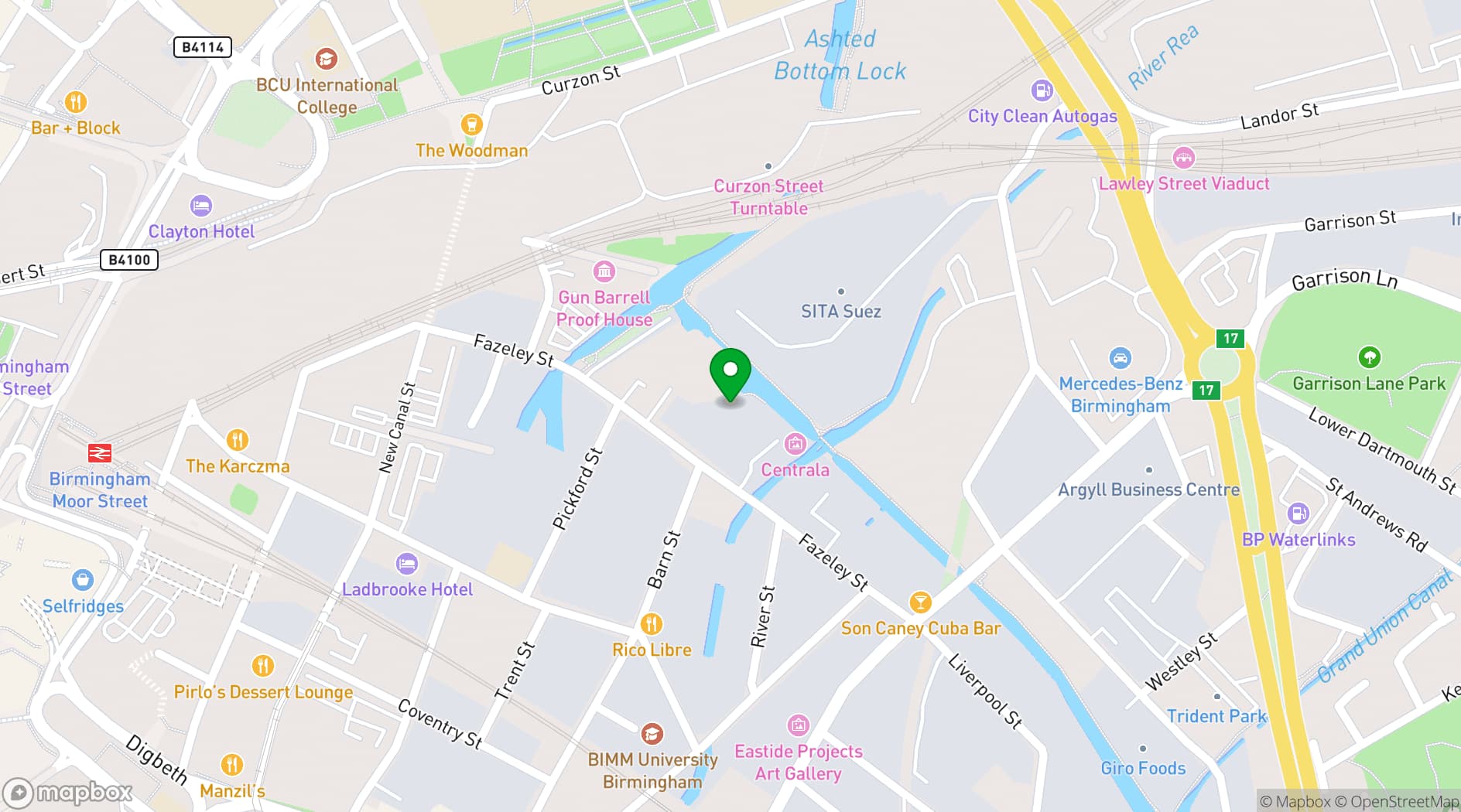 Map showing Centrala Space 