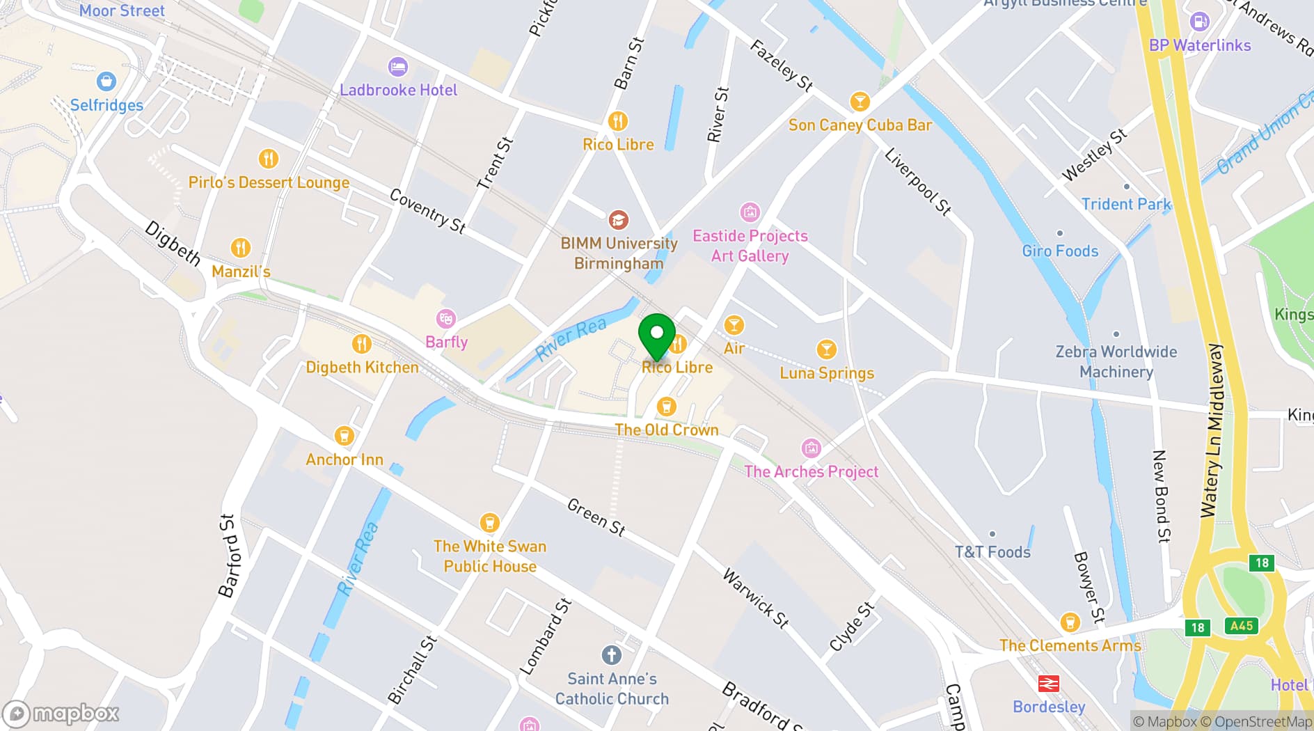 Map showing Custard Factory