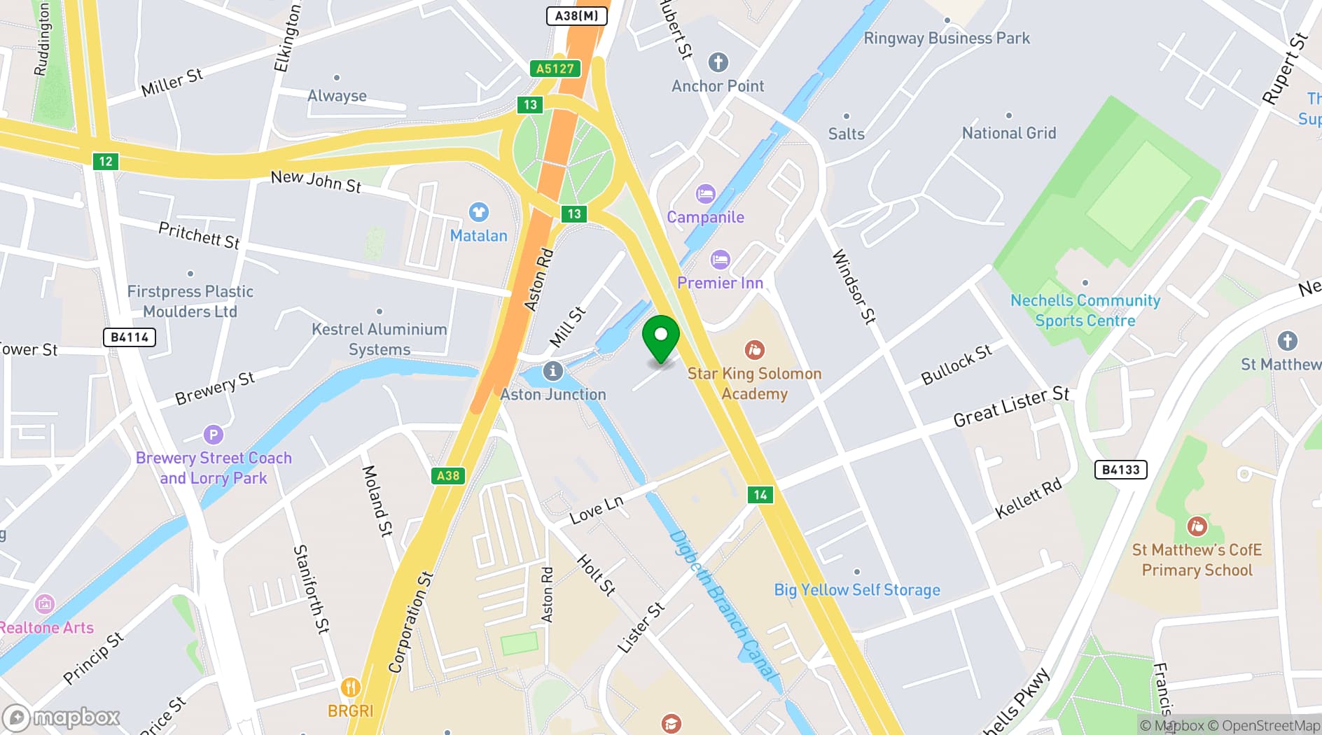 Map showing Premier Innovation Centre