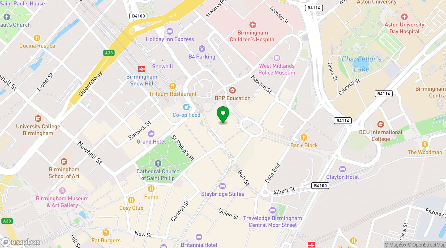Map showing The Priory Rooms Meeting and Conference Centre 
