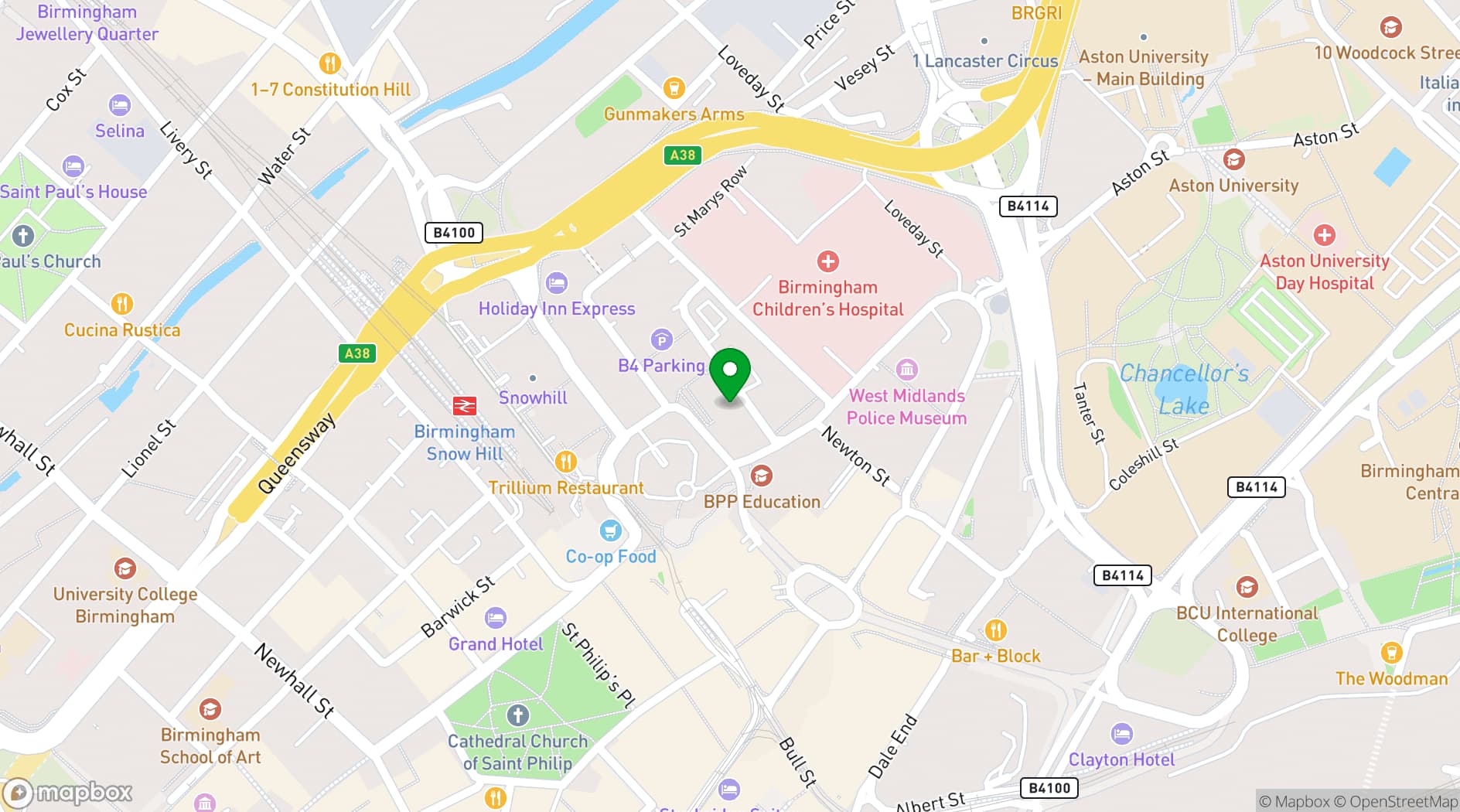 Map showing The Colmore Building