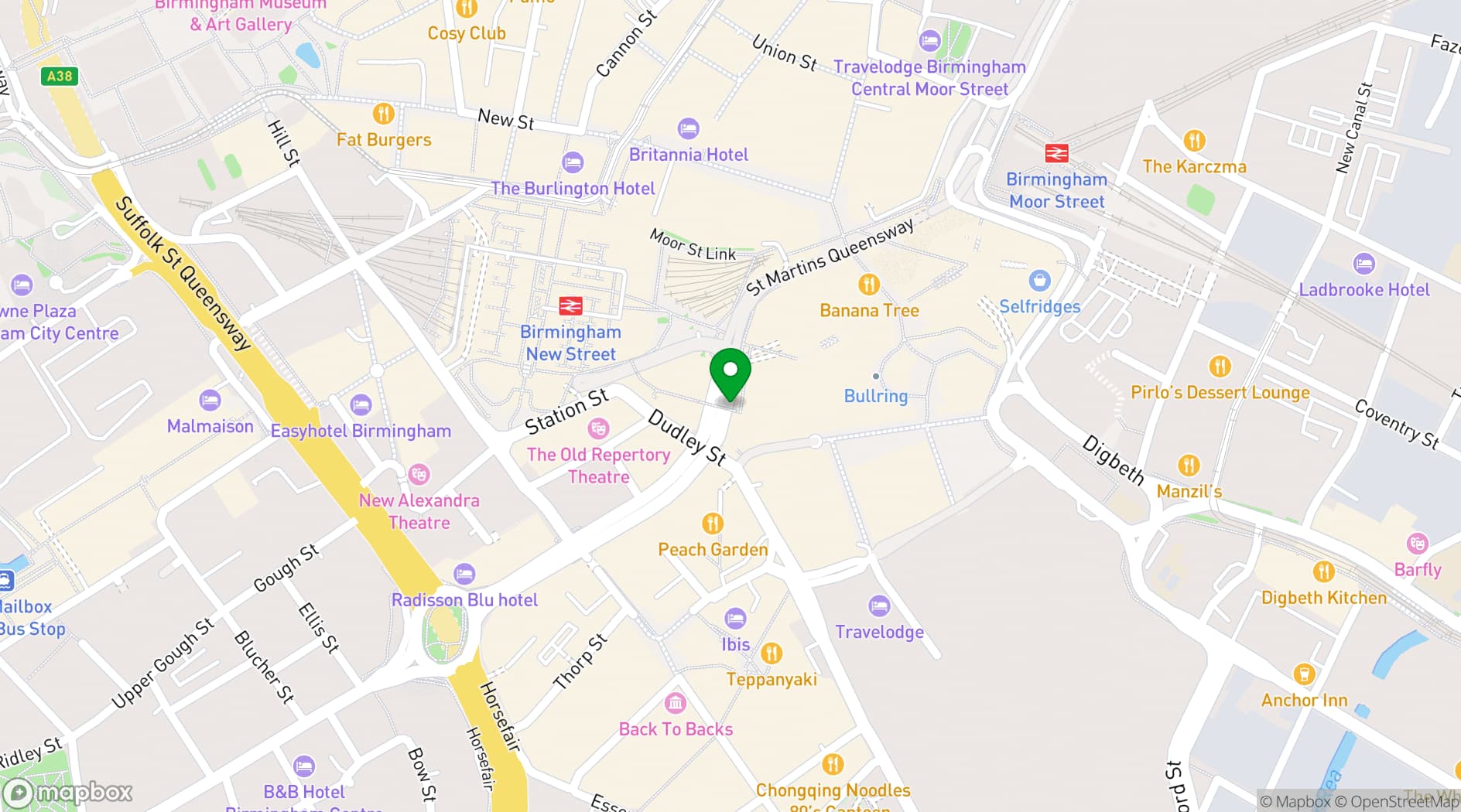 Map showing TOCA Social - Birmingham