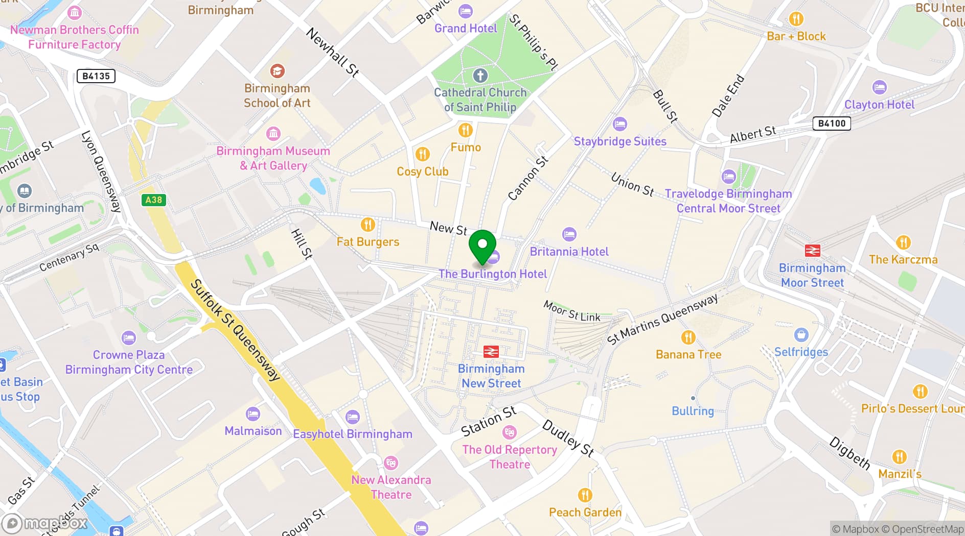 Map showing Tonight Josephine Birmingham