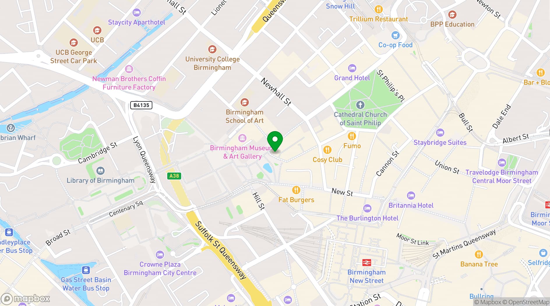 Map showing Theatrix Birmingham