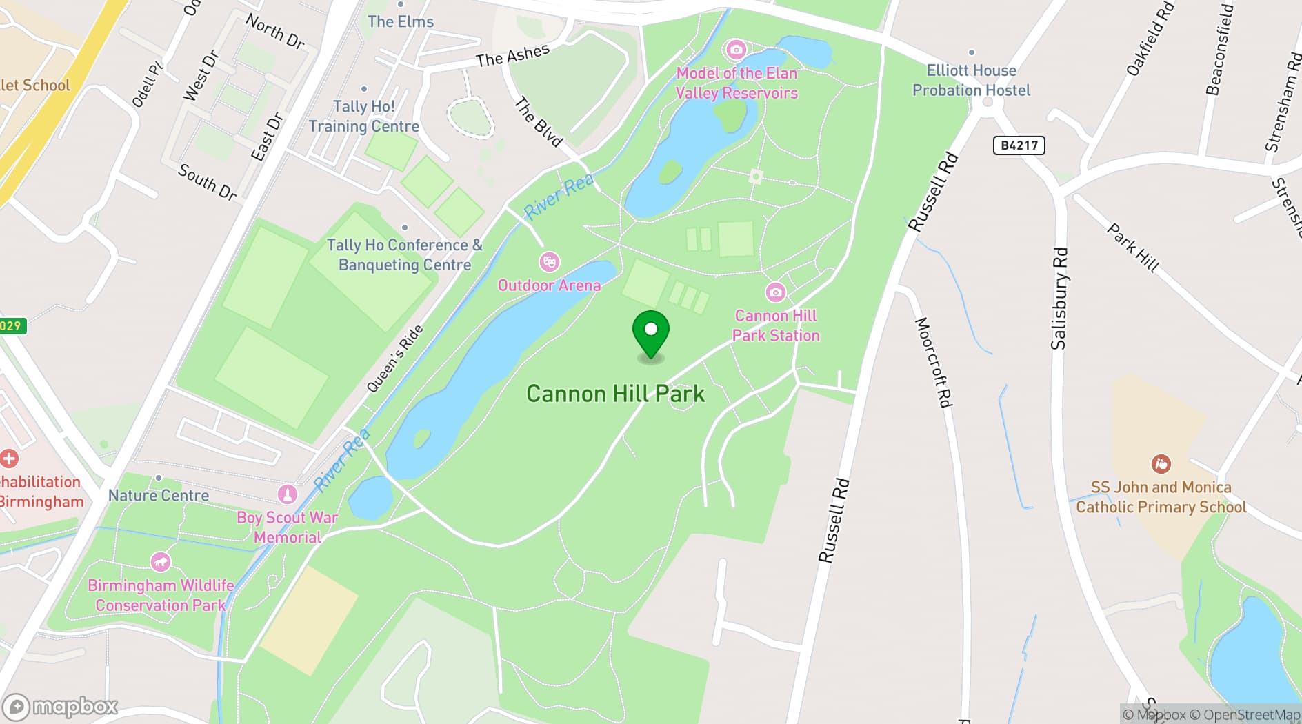 Map showing Midlands Arts Centre