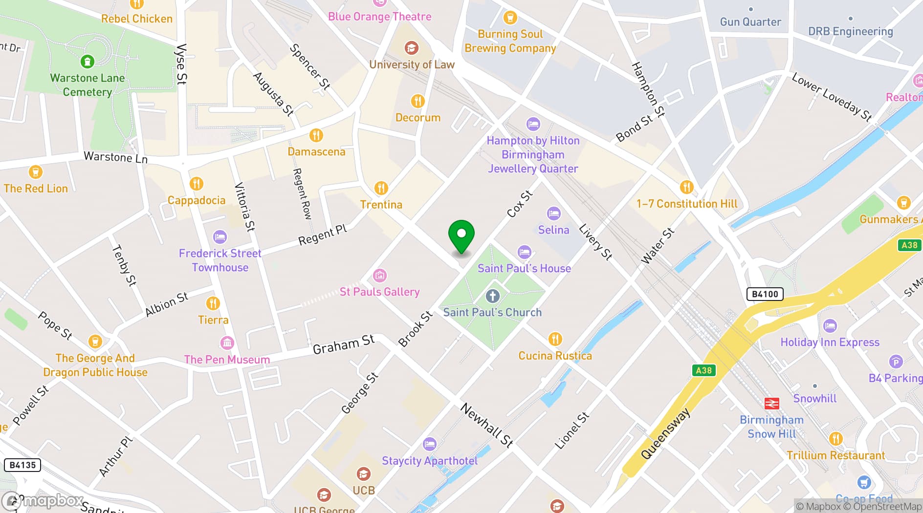 Map showing St Pauls Club