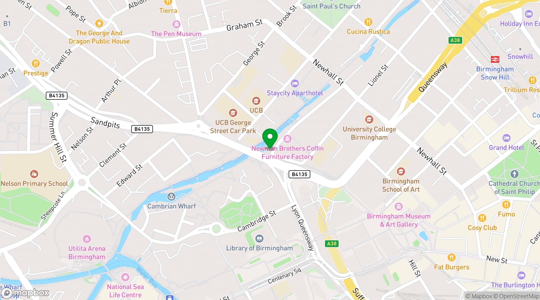 Map showing OMNOM Birmingham