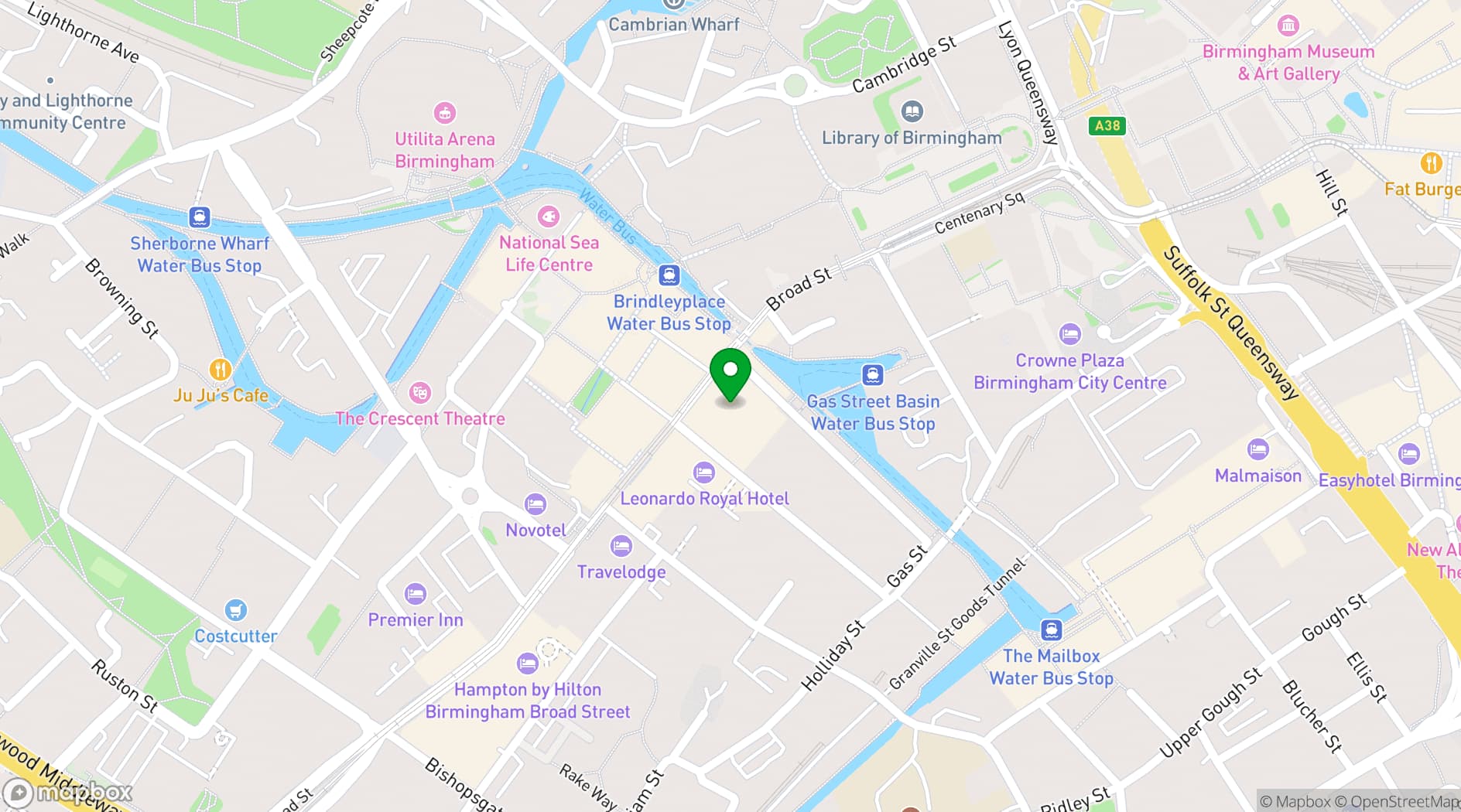 Map showing Rosies Birmingham