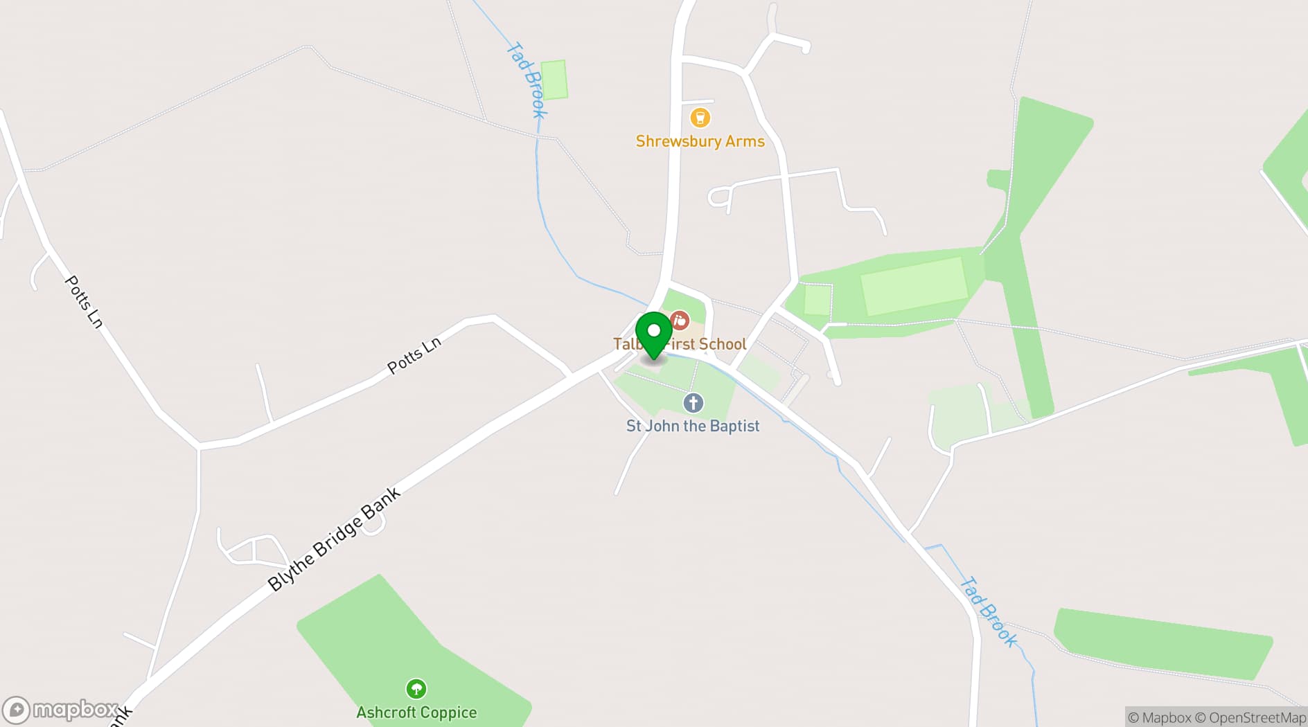 Map showing Kingstone Village Hall