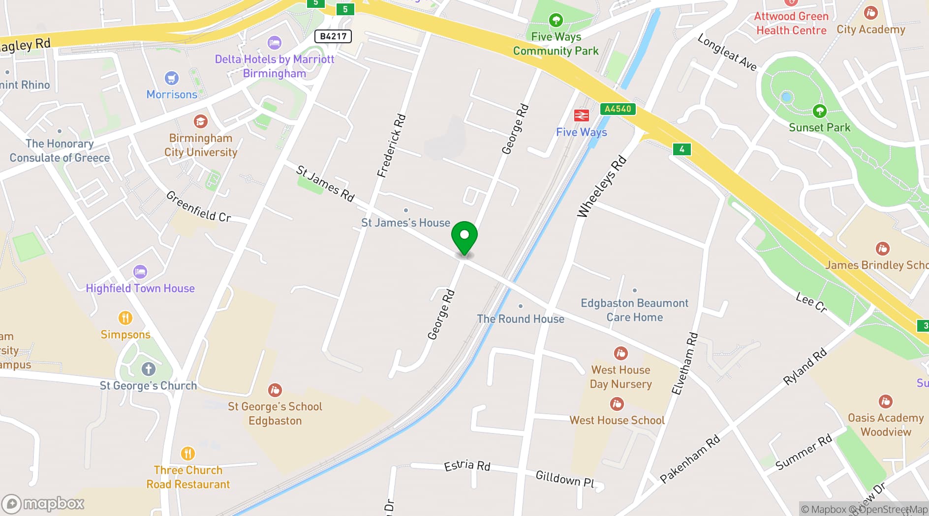 Map showing  West Midlands Circus Centre