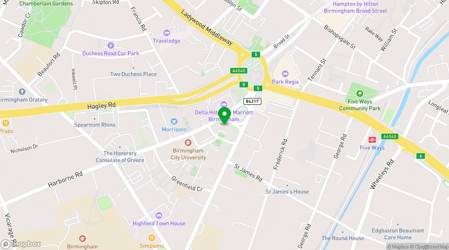 Map showing Apex House