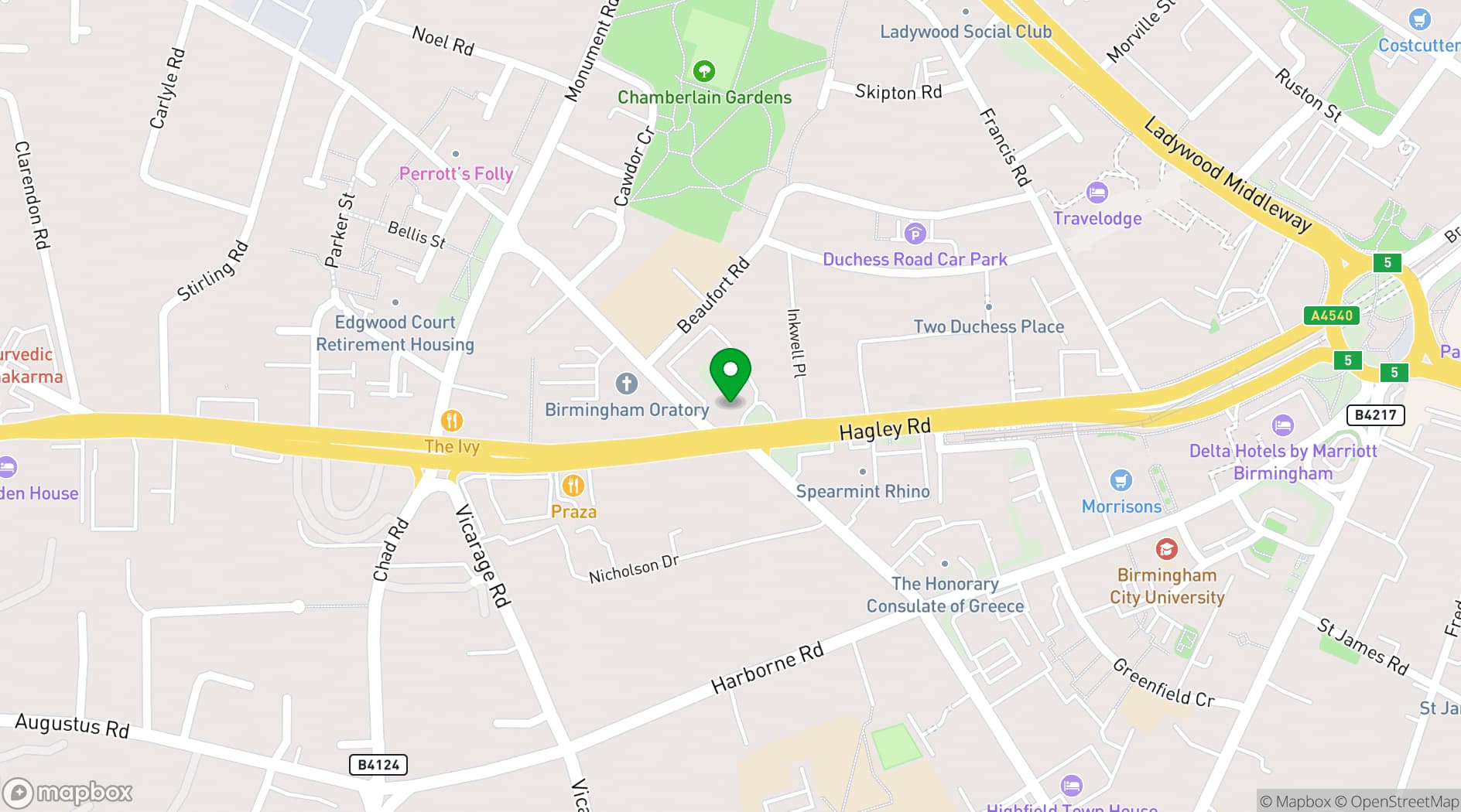 Map showing Best Western Plough and Harrow Hotel