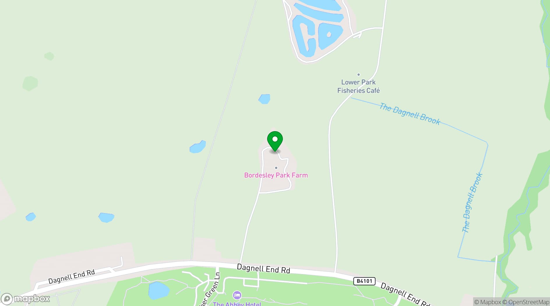 Map showing Bordesley Park Wedding Venue
