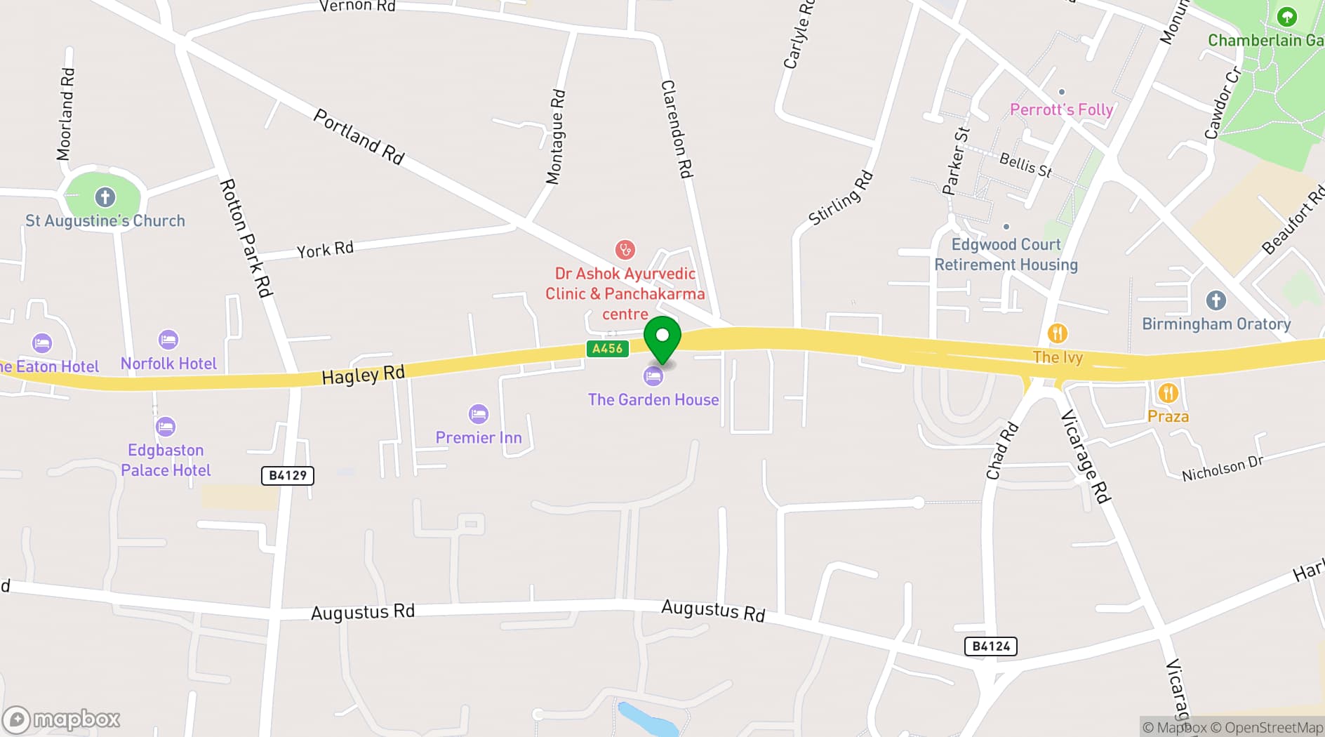 Map showing The Garden House