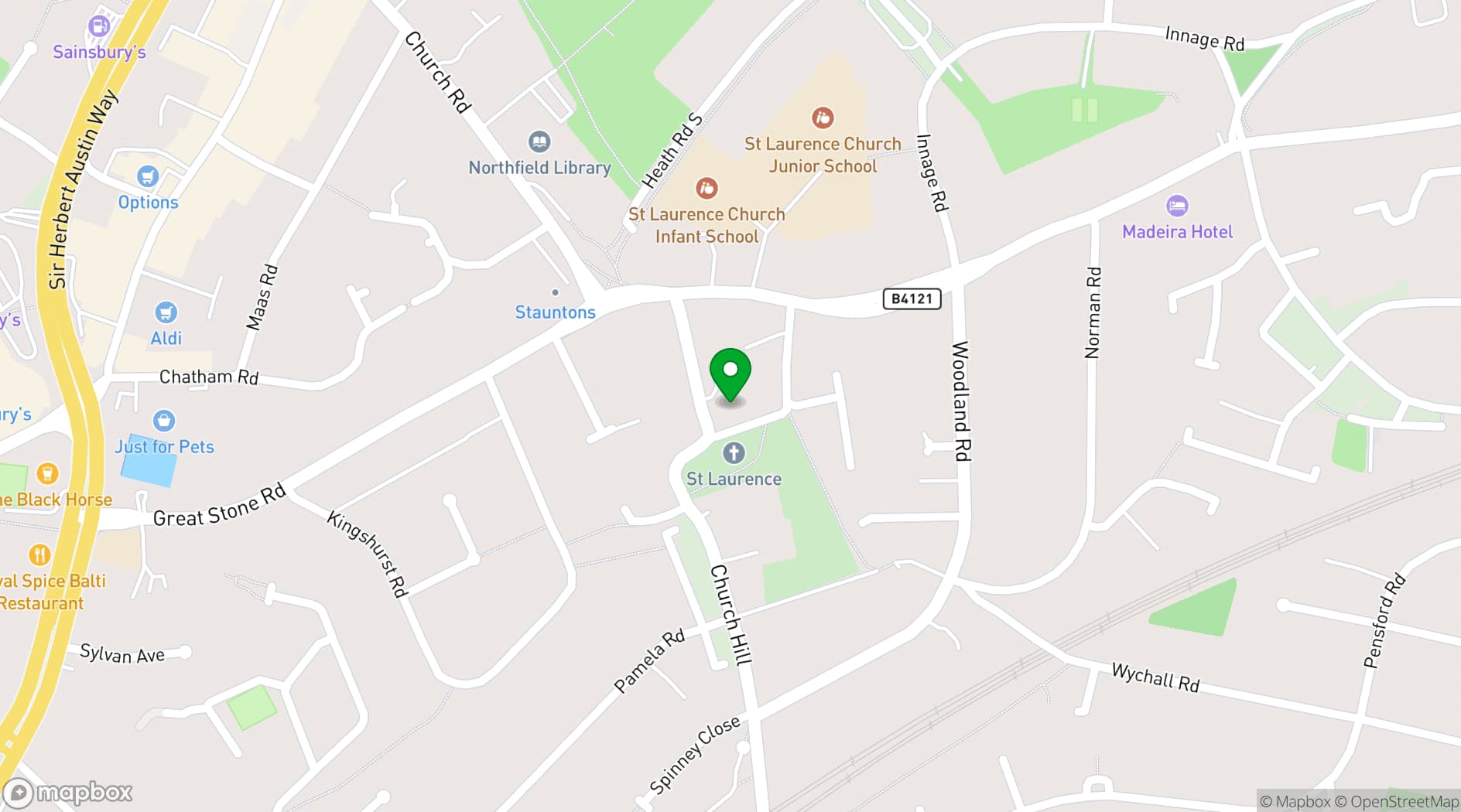 Map showing St Laurence Centre