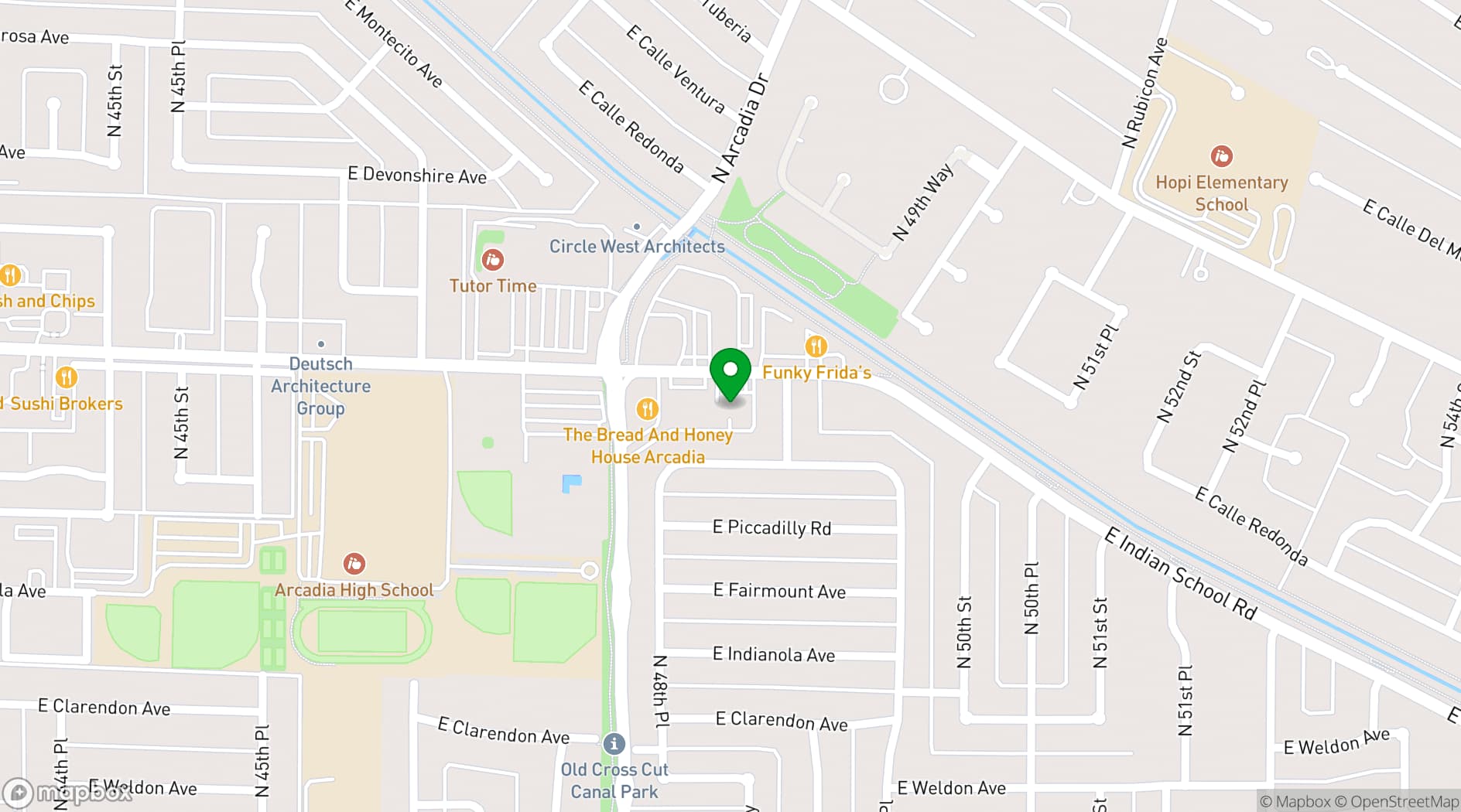 Map showing JT'S BAR & GRILL