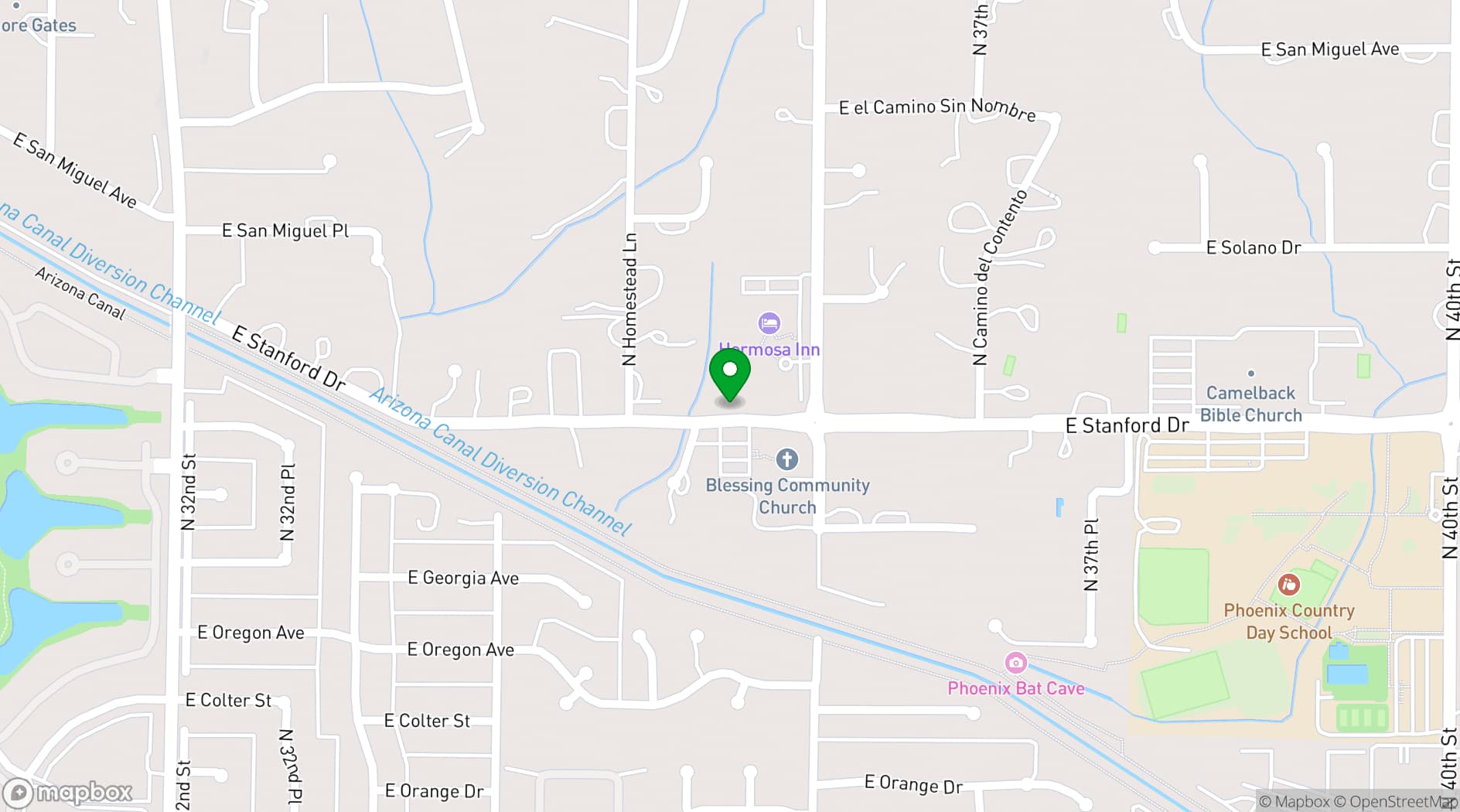 Map showing Hermosa Inn