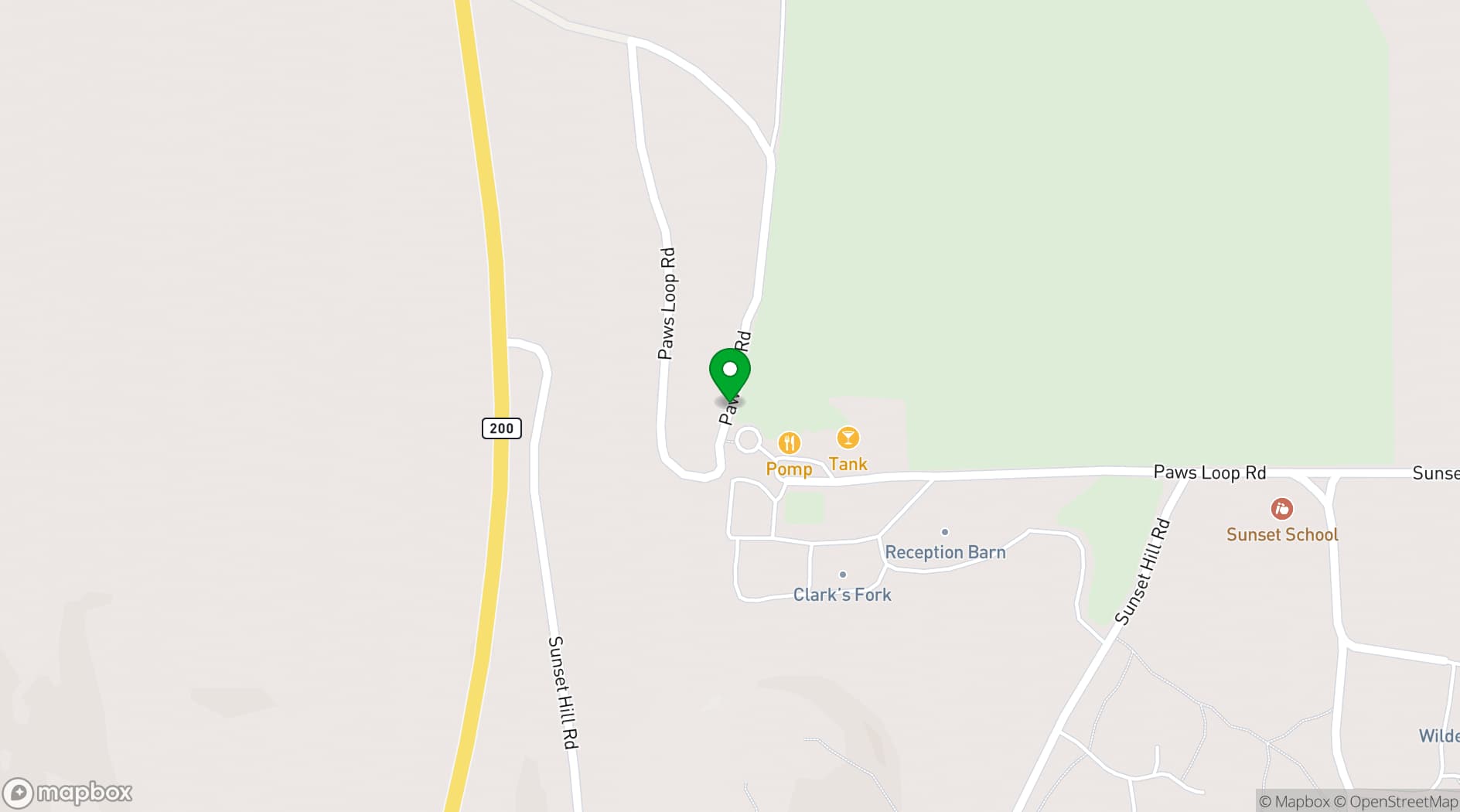 Map showing The Resort at Paws Up