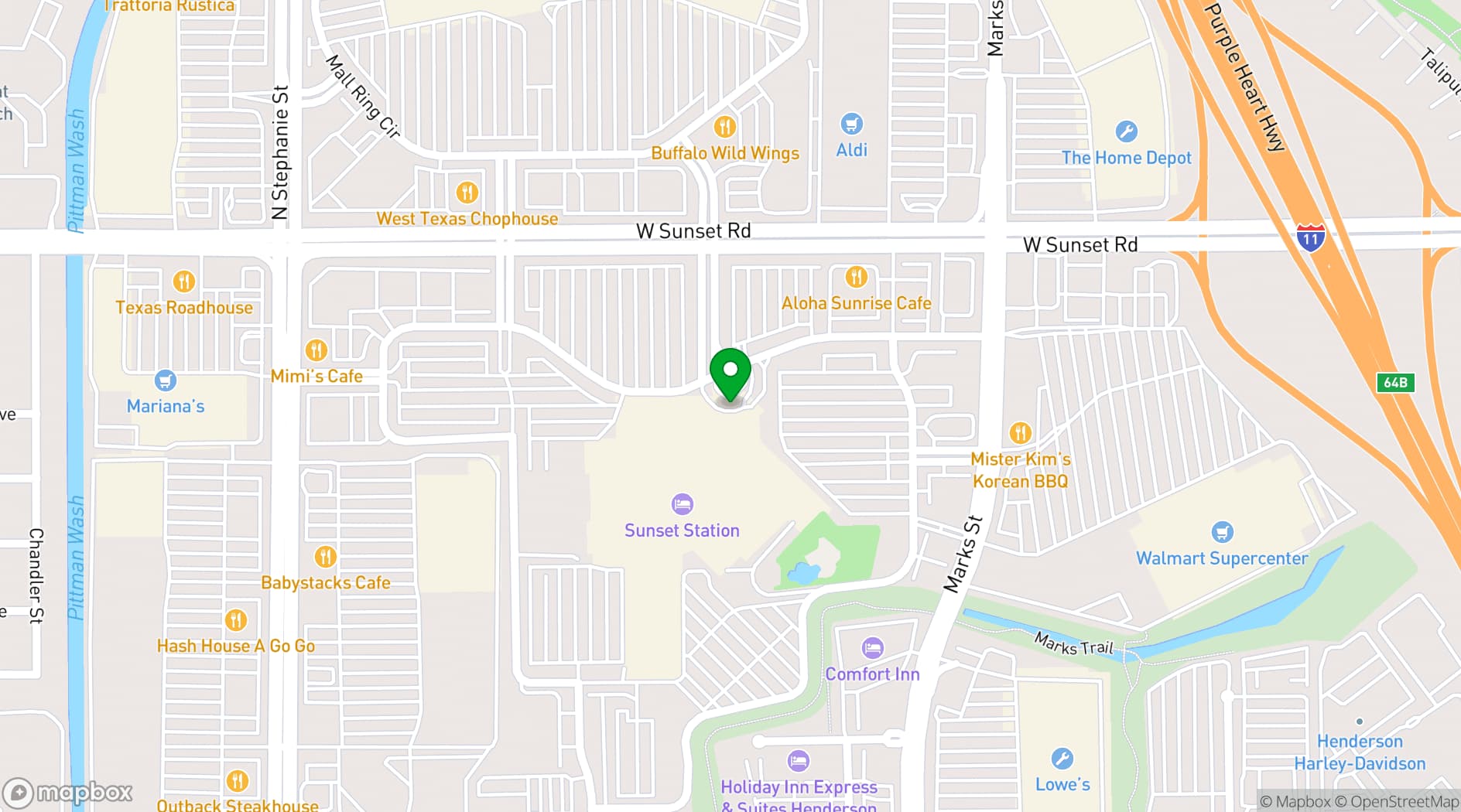 Map showing Sunset Station Hotel & Casino