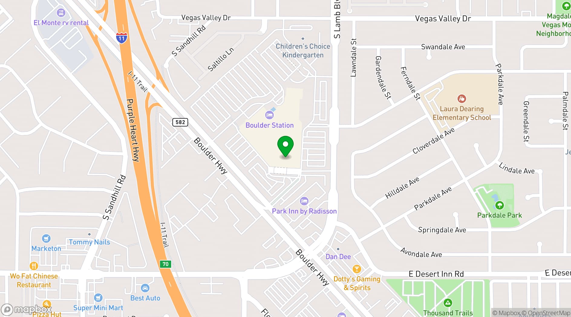 Map showing Boulder Station Hotel & Casino