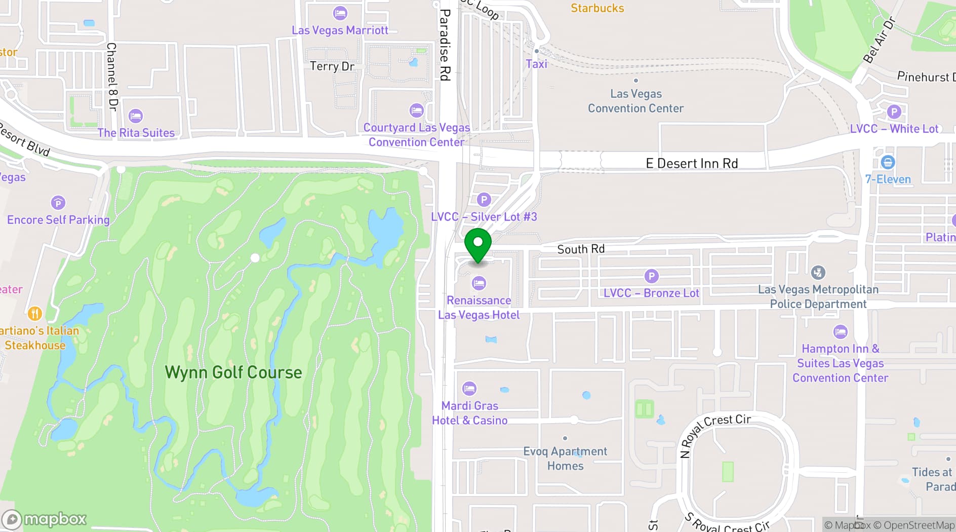 Map showing Renaissance Las Vegas Hotel