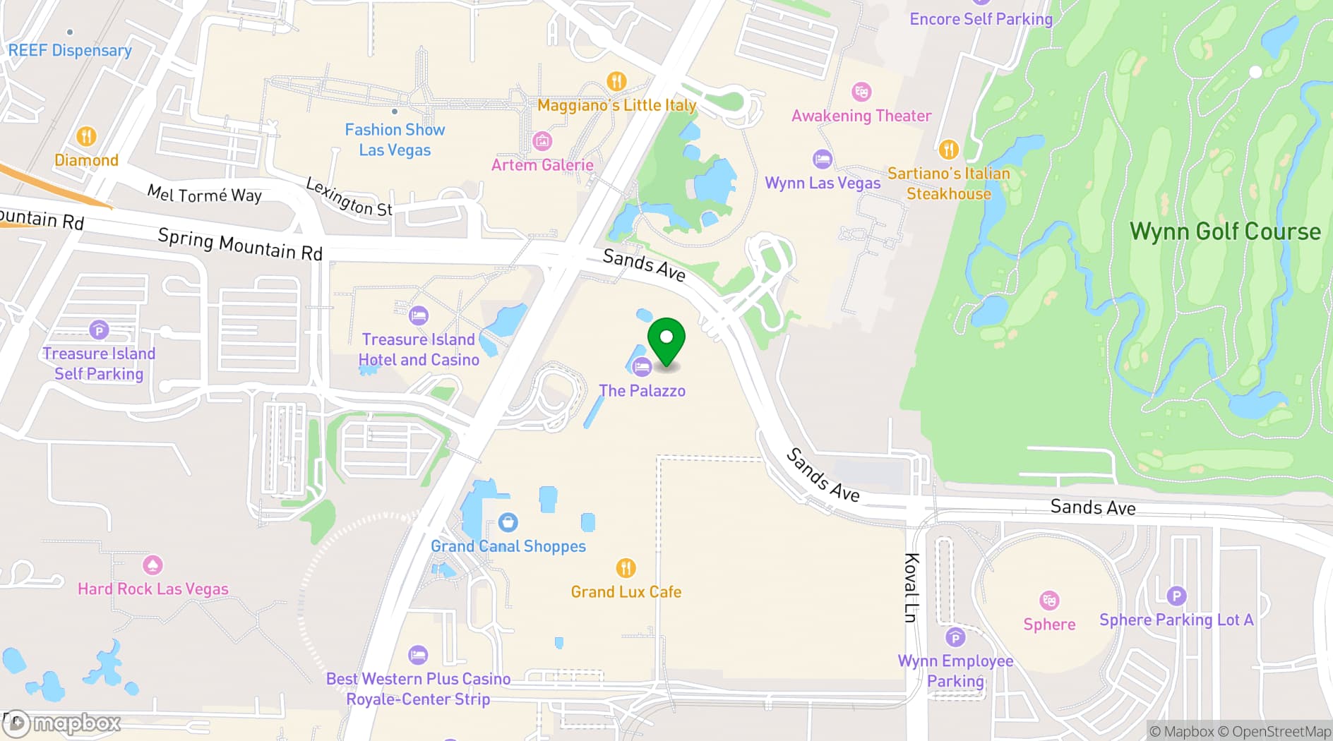 Map showing Rosina Cocktail Lounge