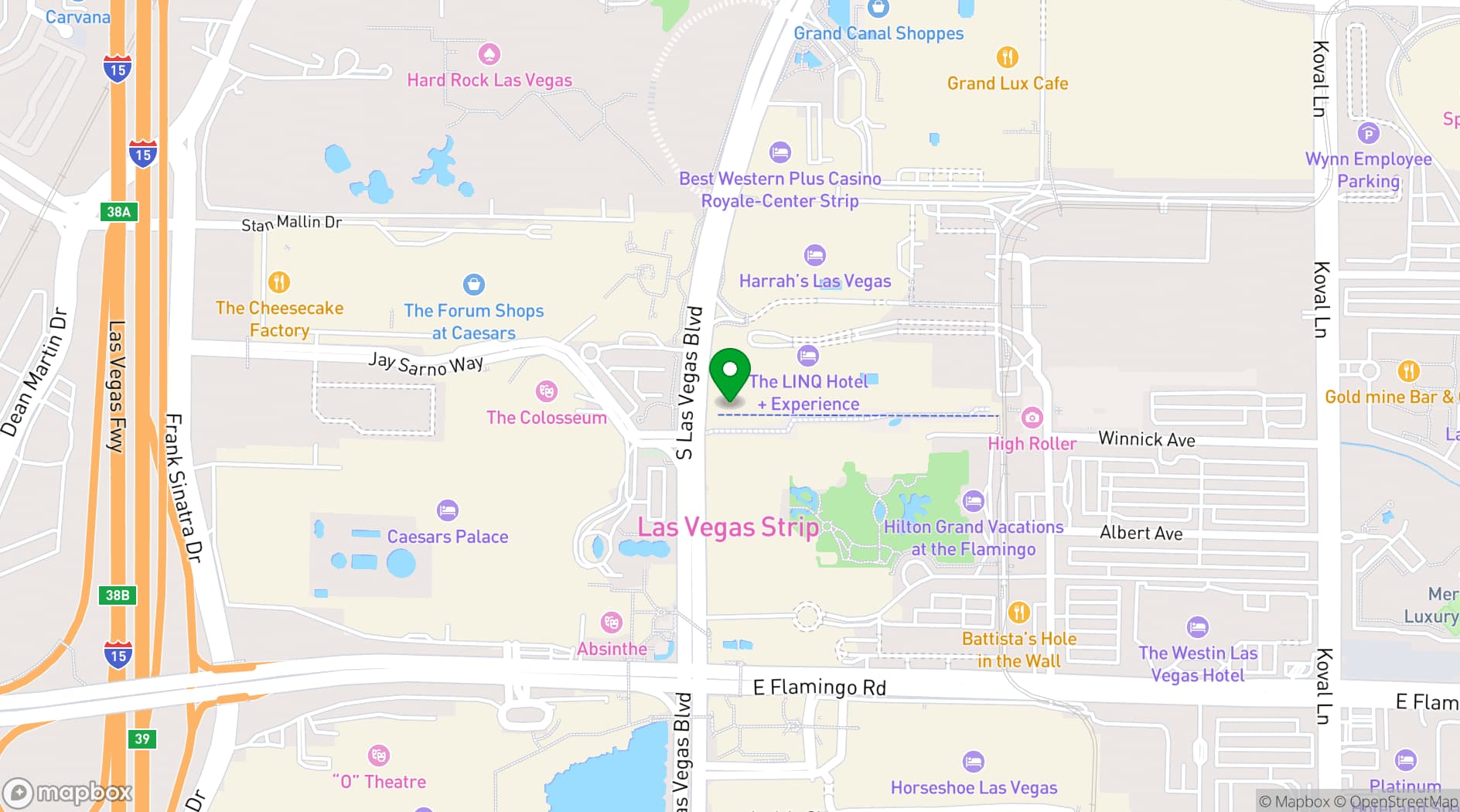 Map showing Virgil's Real Barbecue