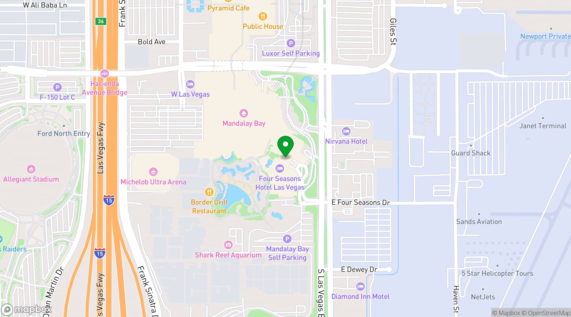 Map showing Four Seasons Hotel Las Vegas