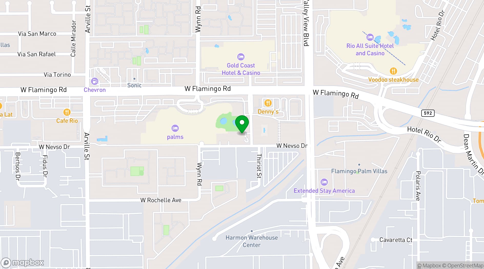 Map showing Palms Casino Resort