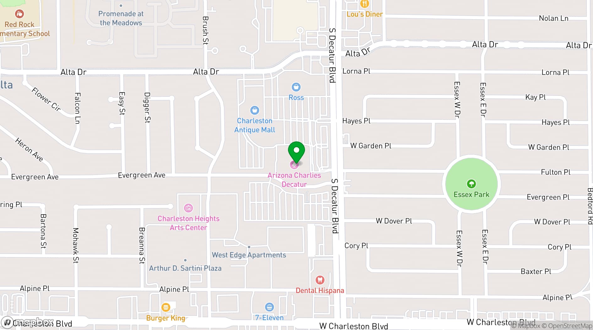 Map showing Arizona Charlie's Hotel & Casino (Decatur)