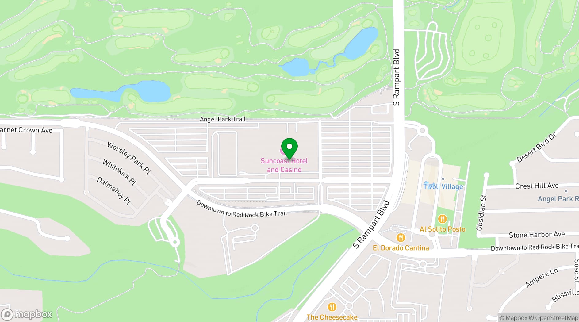 Map showing Suncoast Hotel & Casino