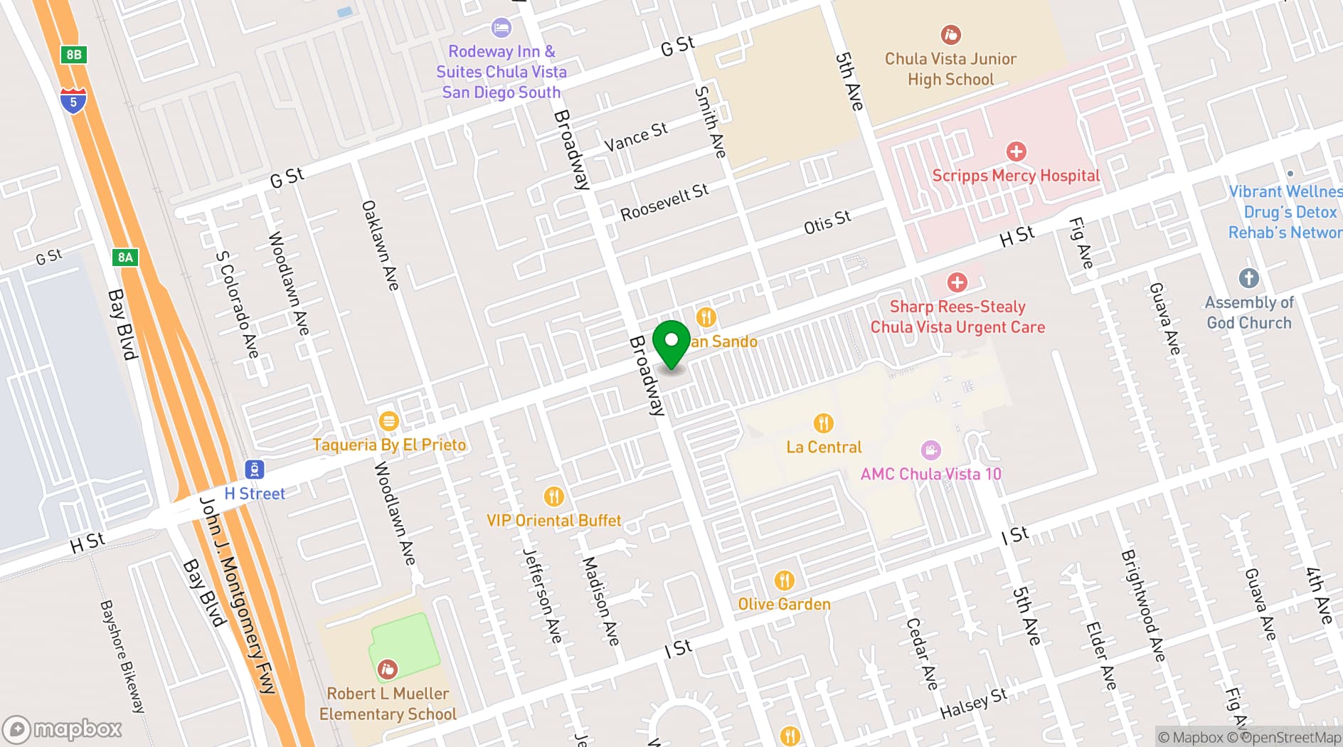 Map showing Red Lobster