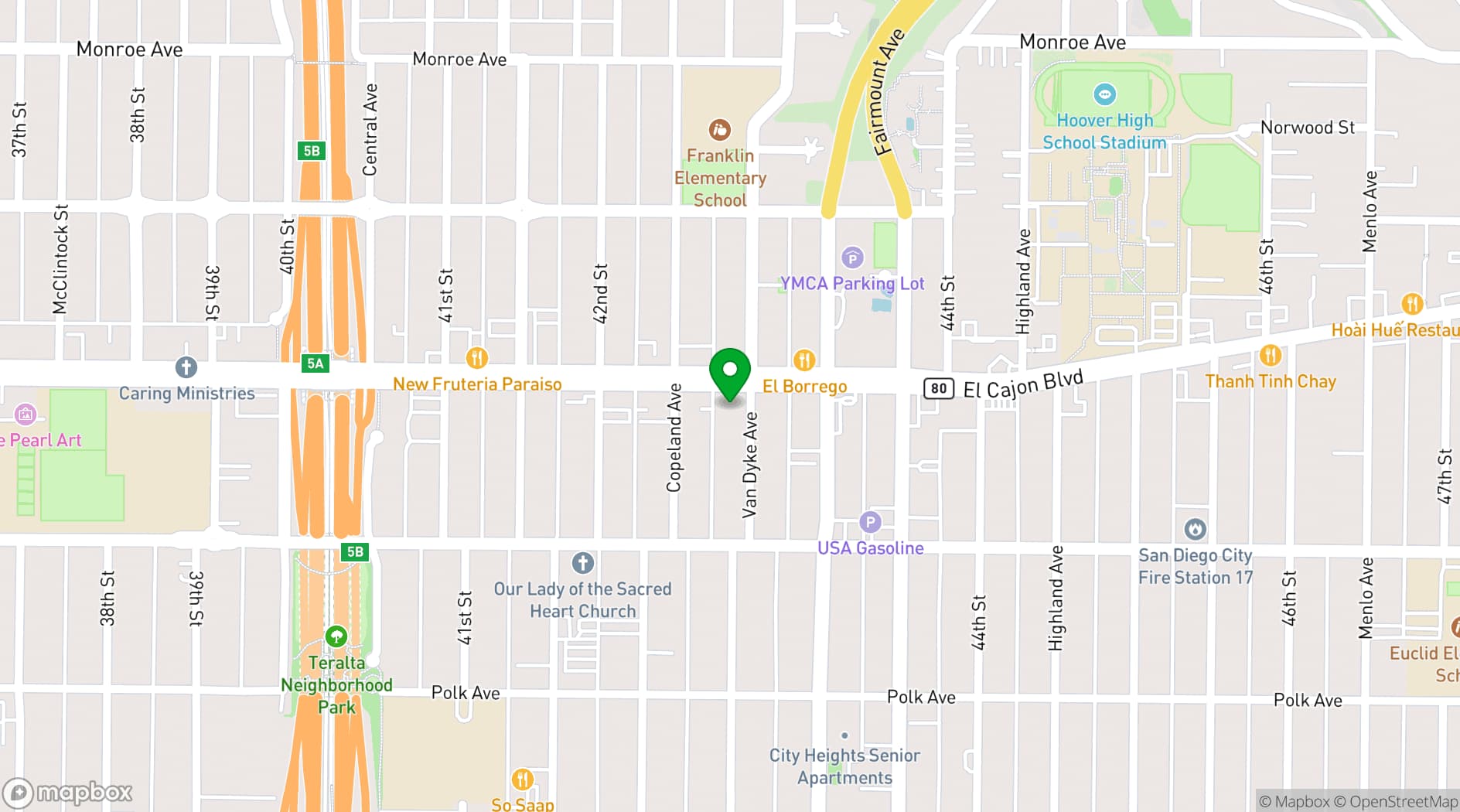 Map showing Boulevard Hall
