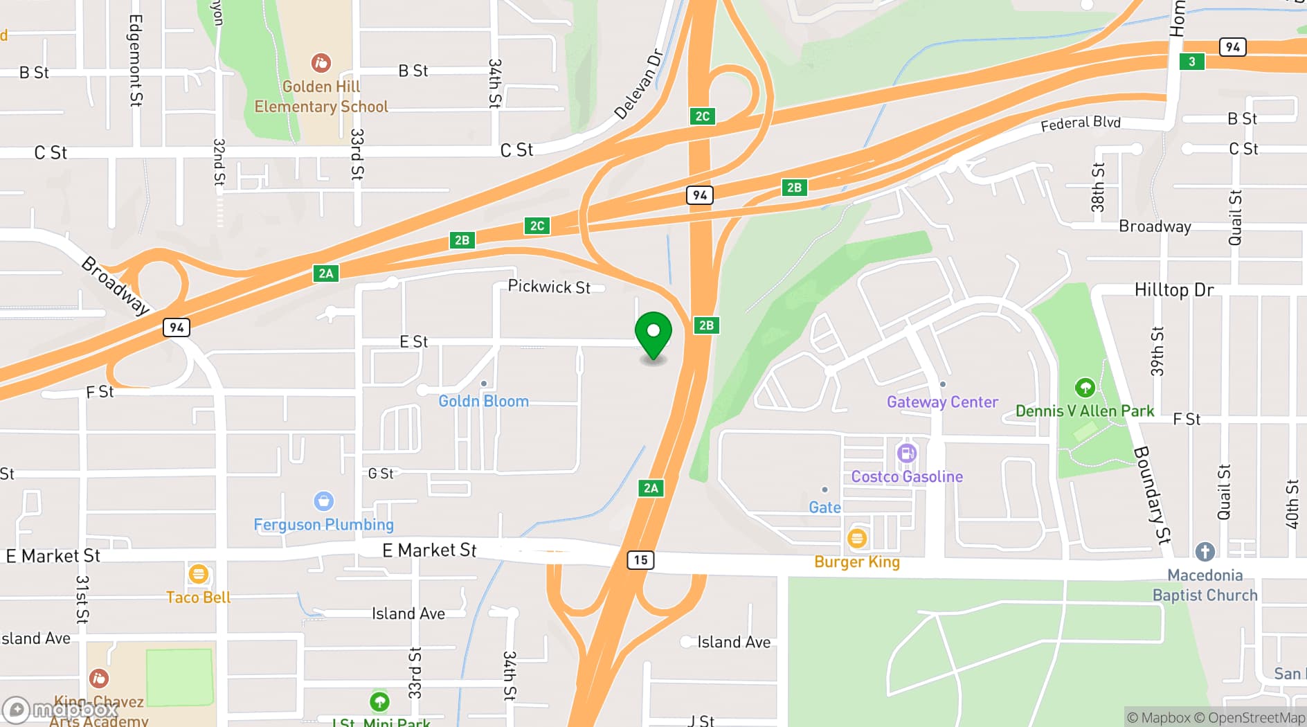 Map showing Thad's Private Social Club