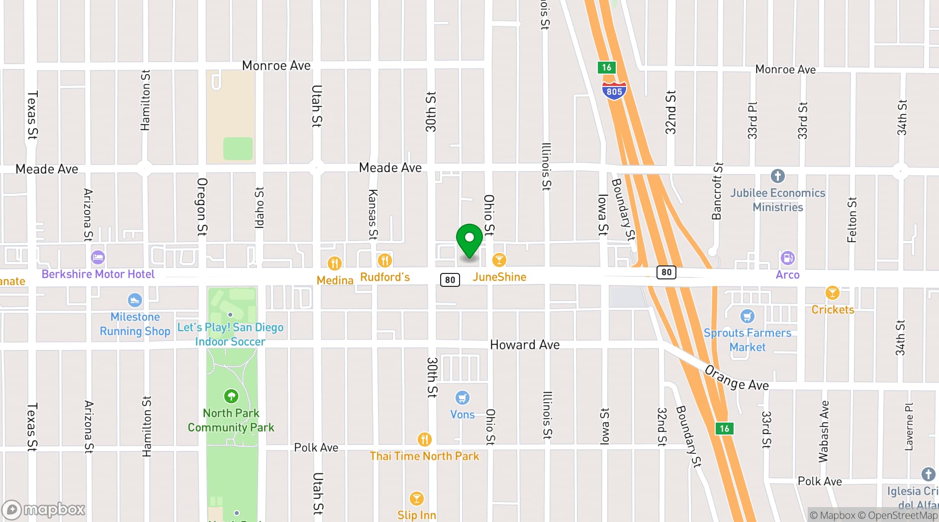 Map showing Lips • San Diego