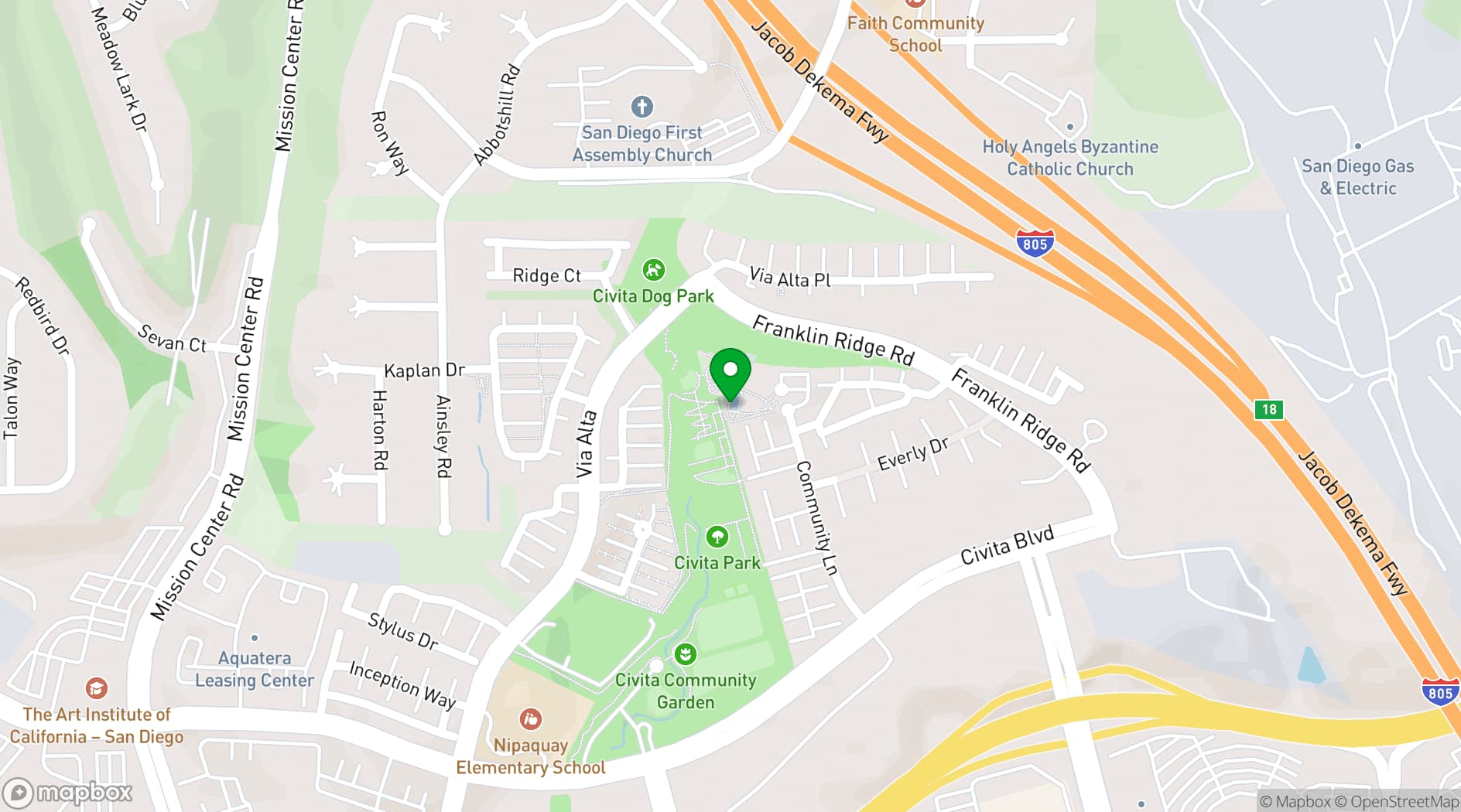 Map showing Civita Park Recreation Center