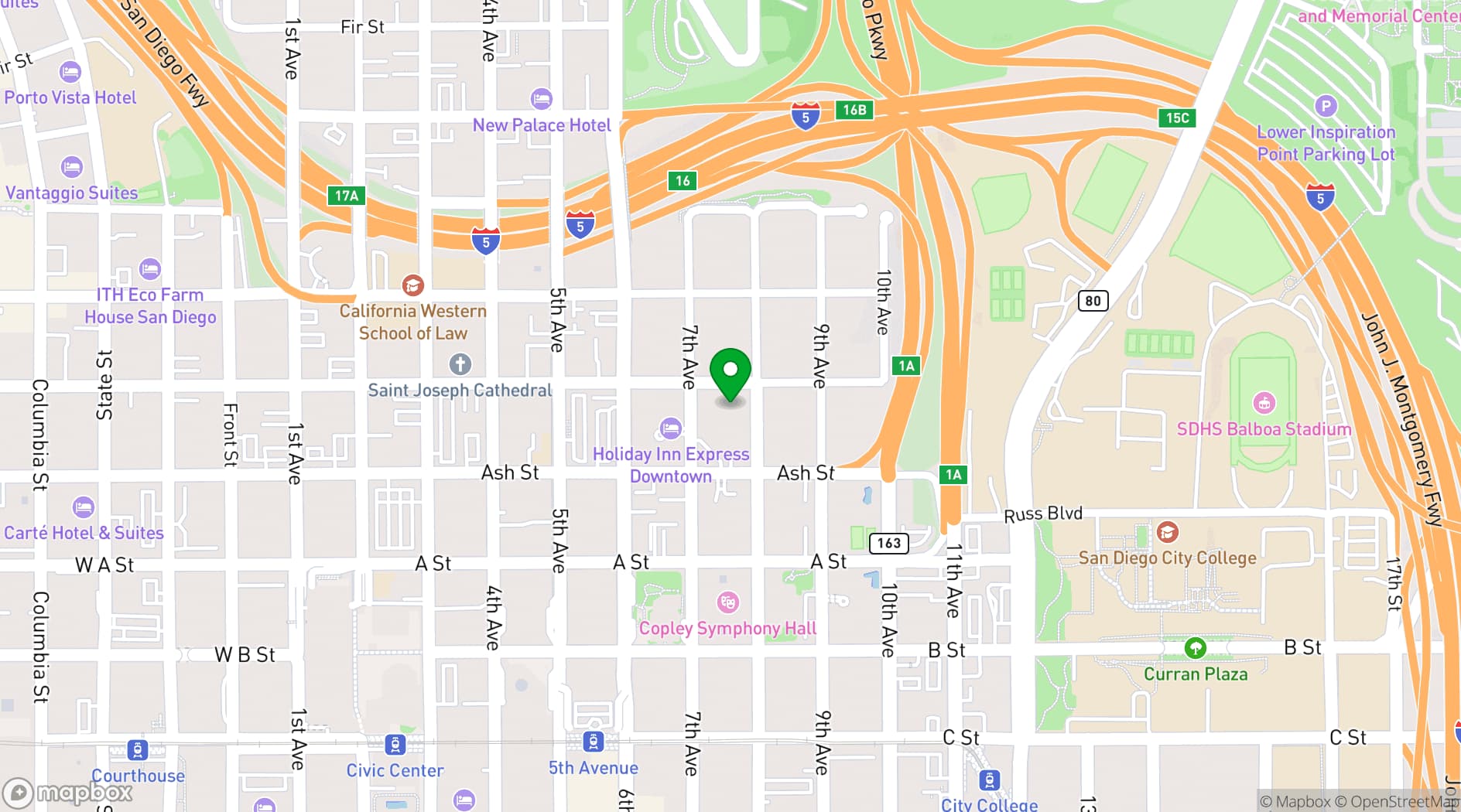 Map showing The Don Room at El Cortez