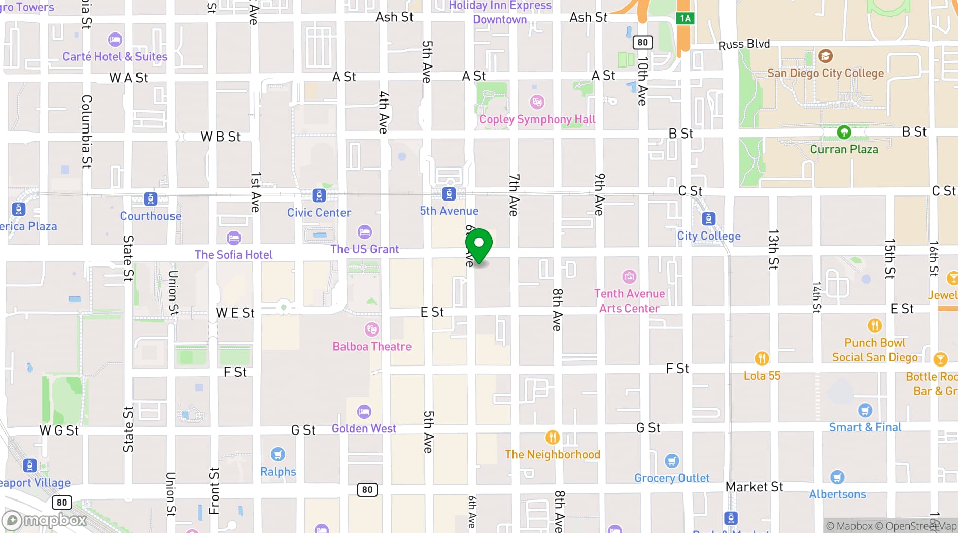 Map showing Parq Nightclub