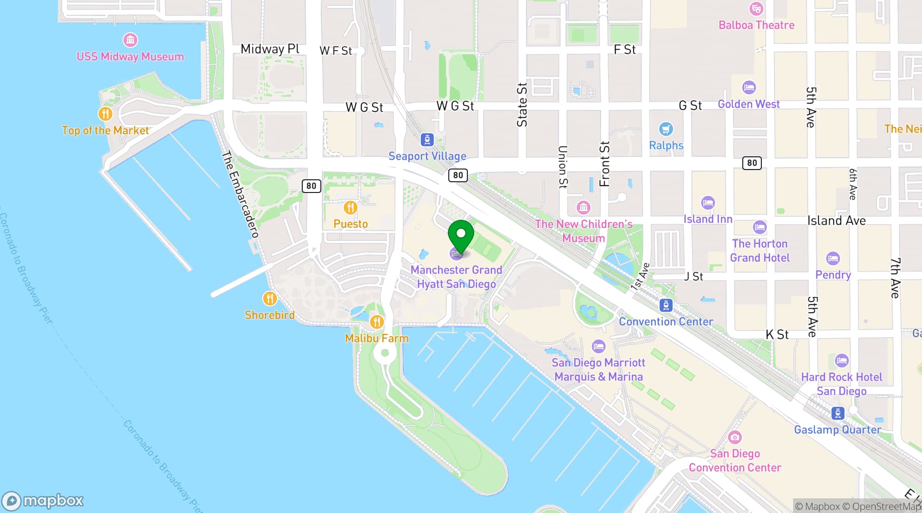 Map showing Rooftop Cinema Club Embarcadero