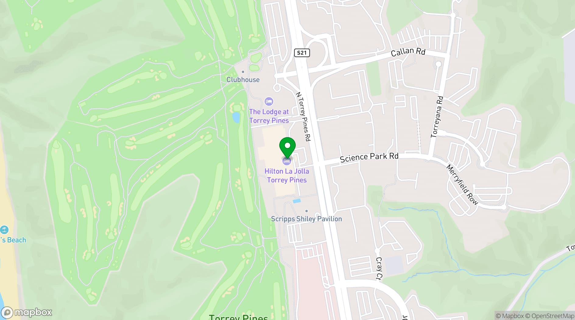 Map showing The Pines at La Jolla Cove