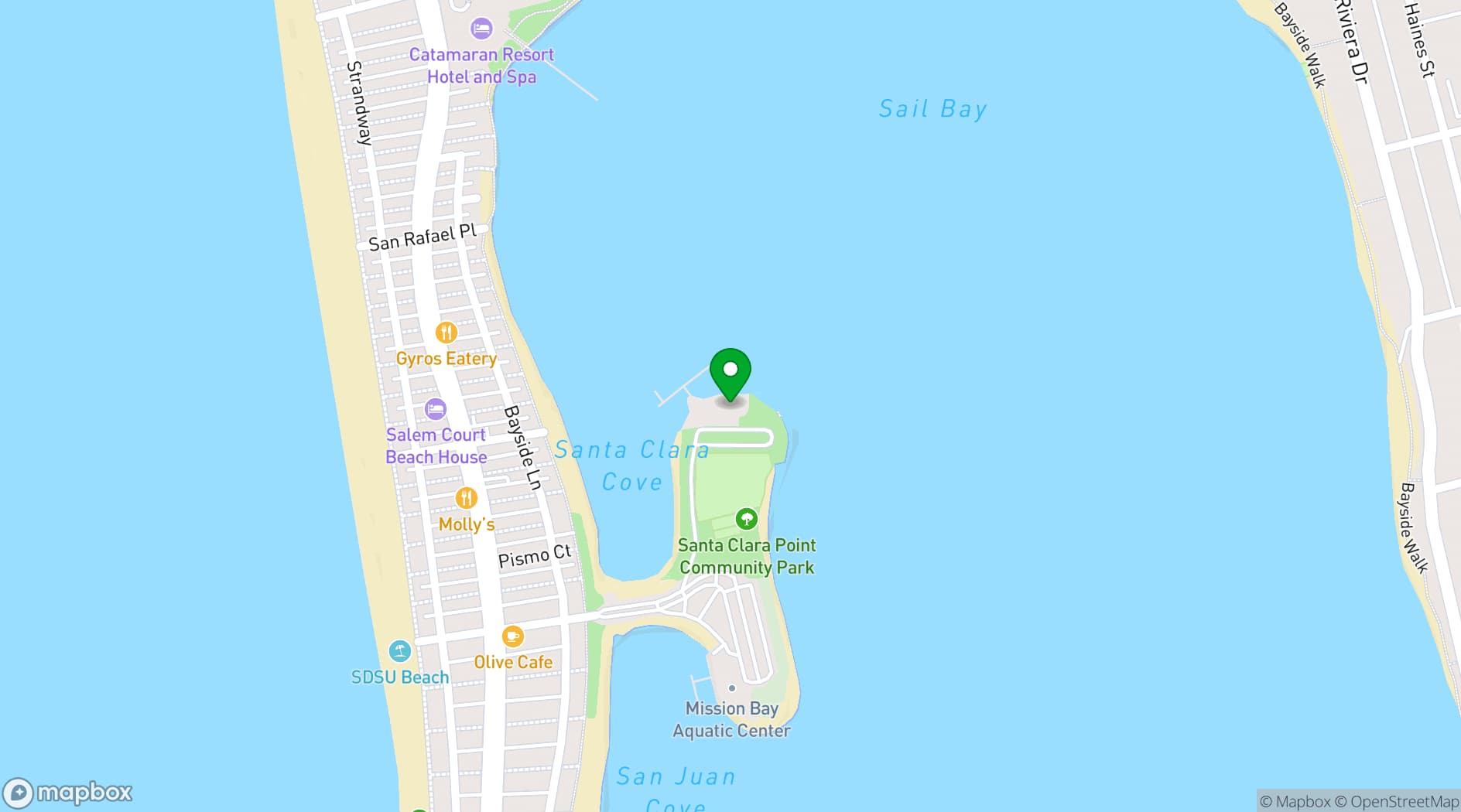 Map showing Tower Beach Club