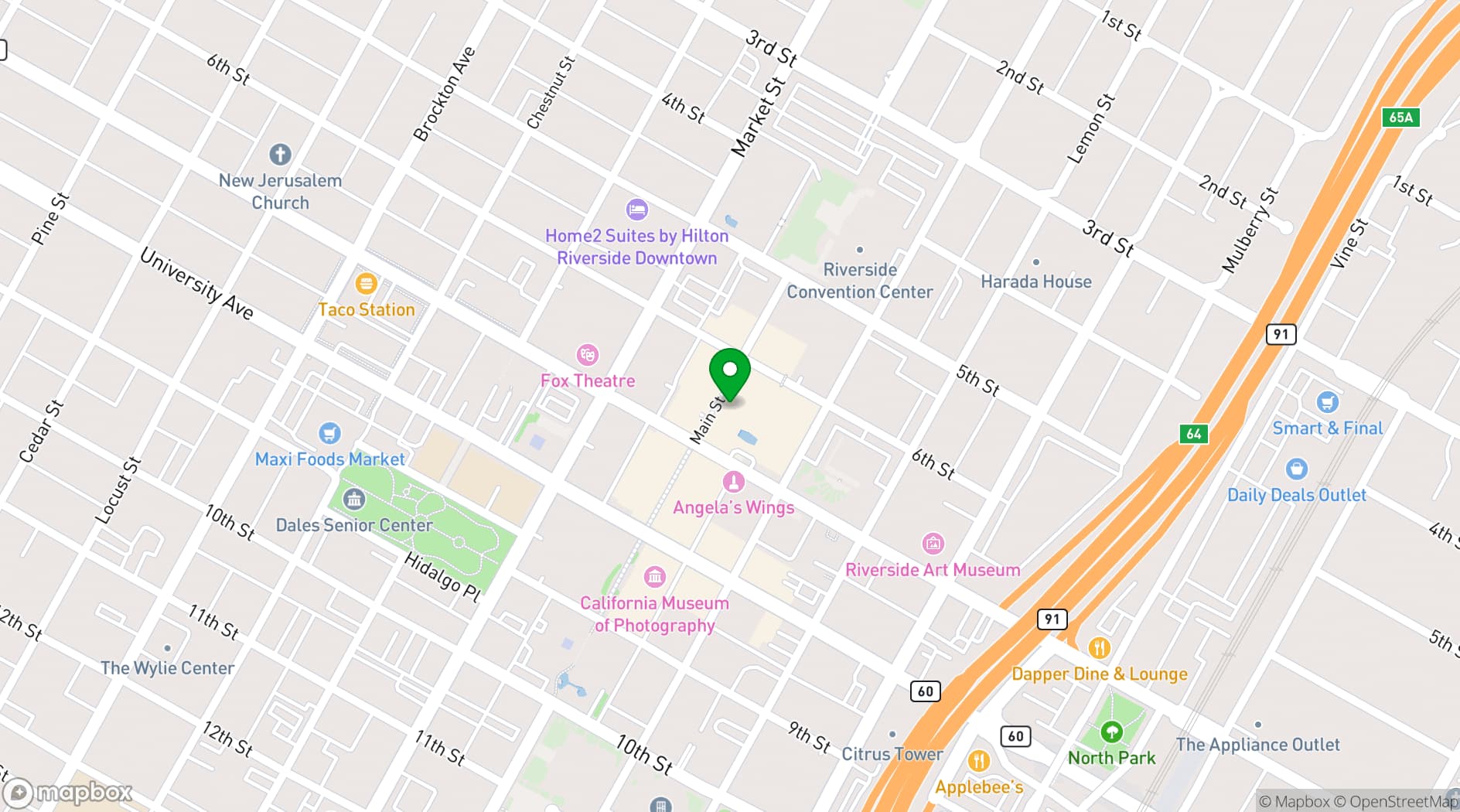 Map showing Mission Inn Hotel & Spa